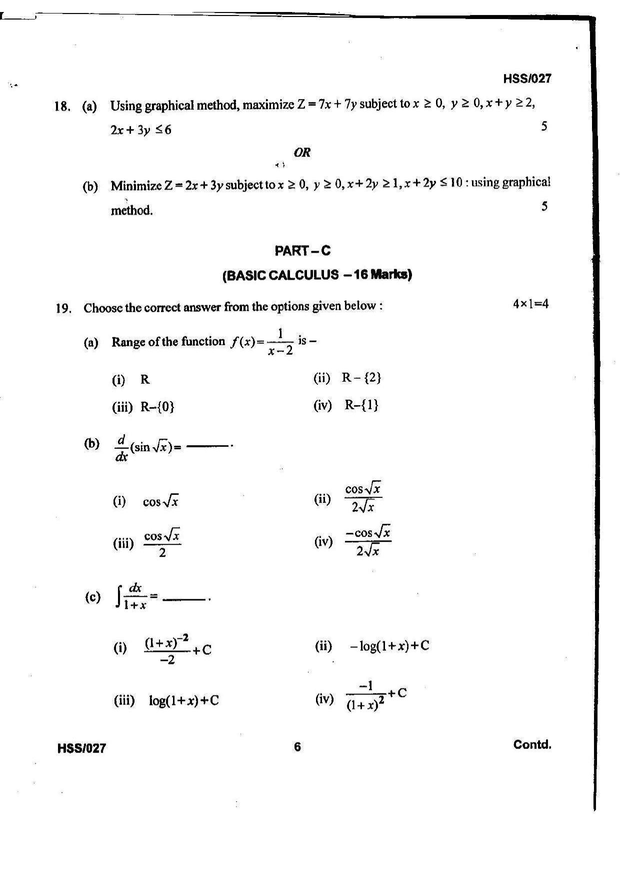 MBSE HSSLC 2023 Commerce Question Paper - Page 14
