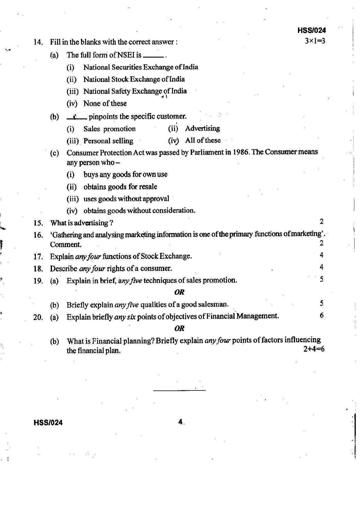 MBSE HSSLC 2023 Commerce Question Paper - Page 19