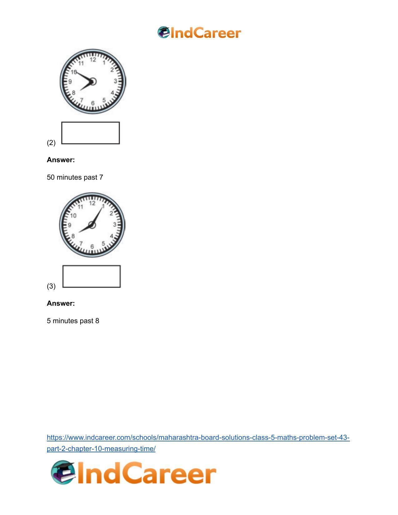 Maharashtra Board Solutions Class 5-Maths (Problem Set 43) - Part 2: Chapter 10- Measuring Time - Page 3