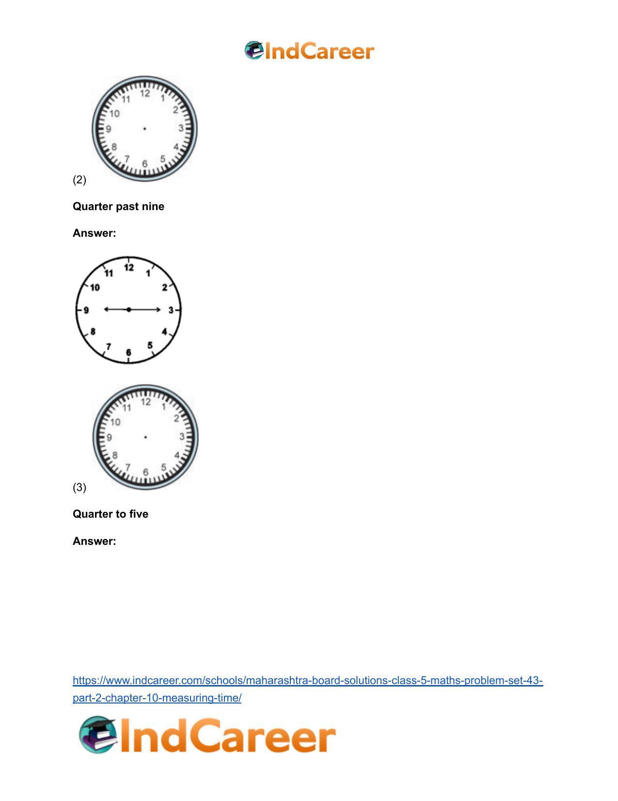 Maharashtra Board Solutions Class 5-Maths (Problem Set 43) - Part 2: Chapter 10- Measuring Time - Page 5