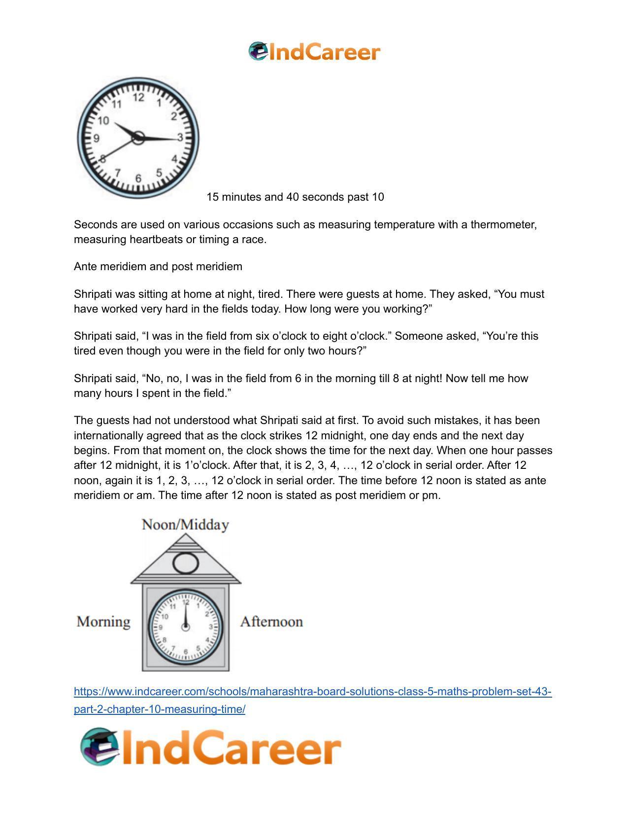 Maharashtra Board Solutions Class 5-Maths (Problem Set 43) - Part 2: Chapter 10- Measuring Time - Page 9
