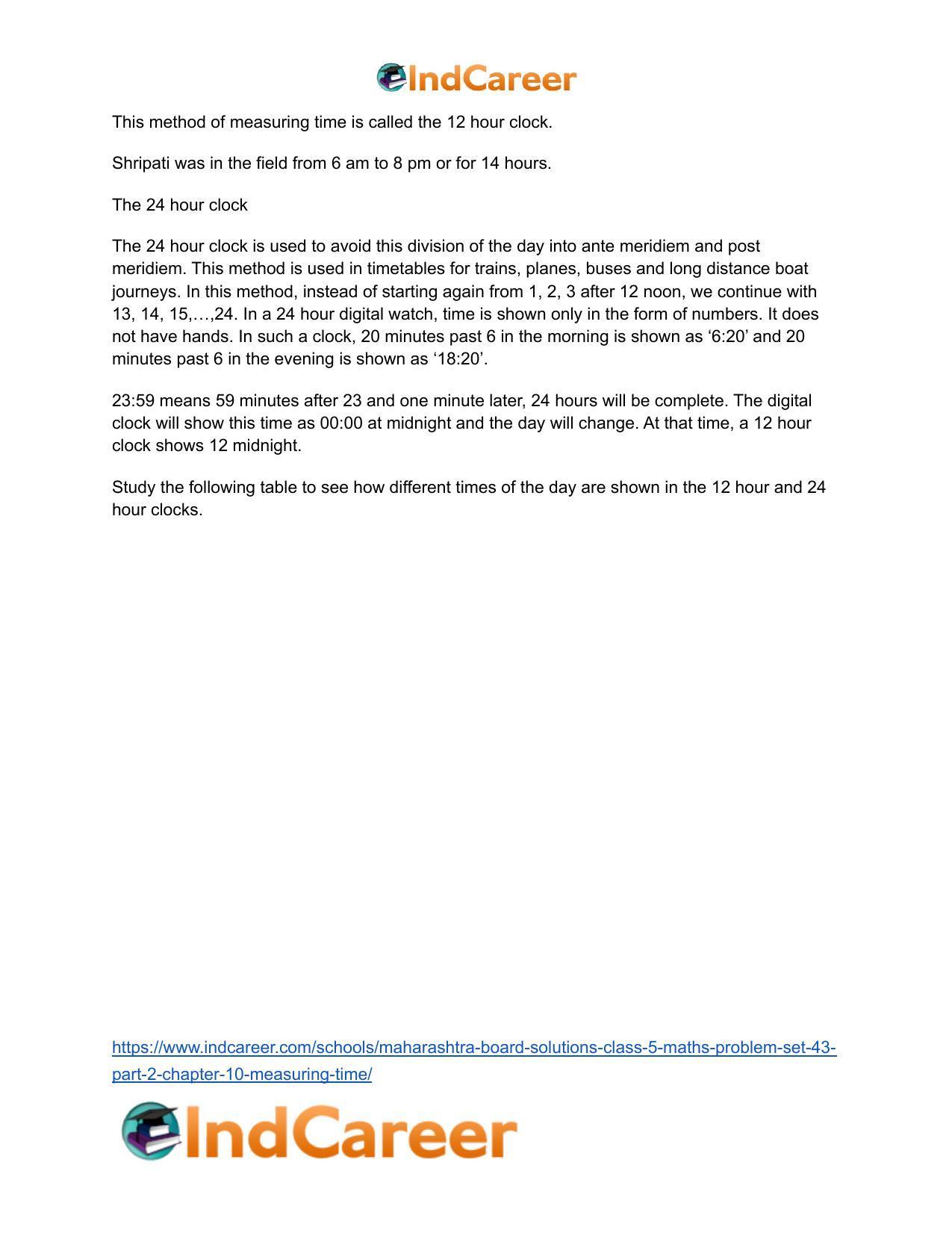 Maharashtra Board Solutions Class 5-Maths (Problem Set 43) - Part 2: Chapter 10- Measuring Time - Page 10