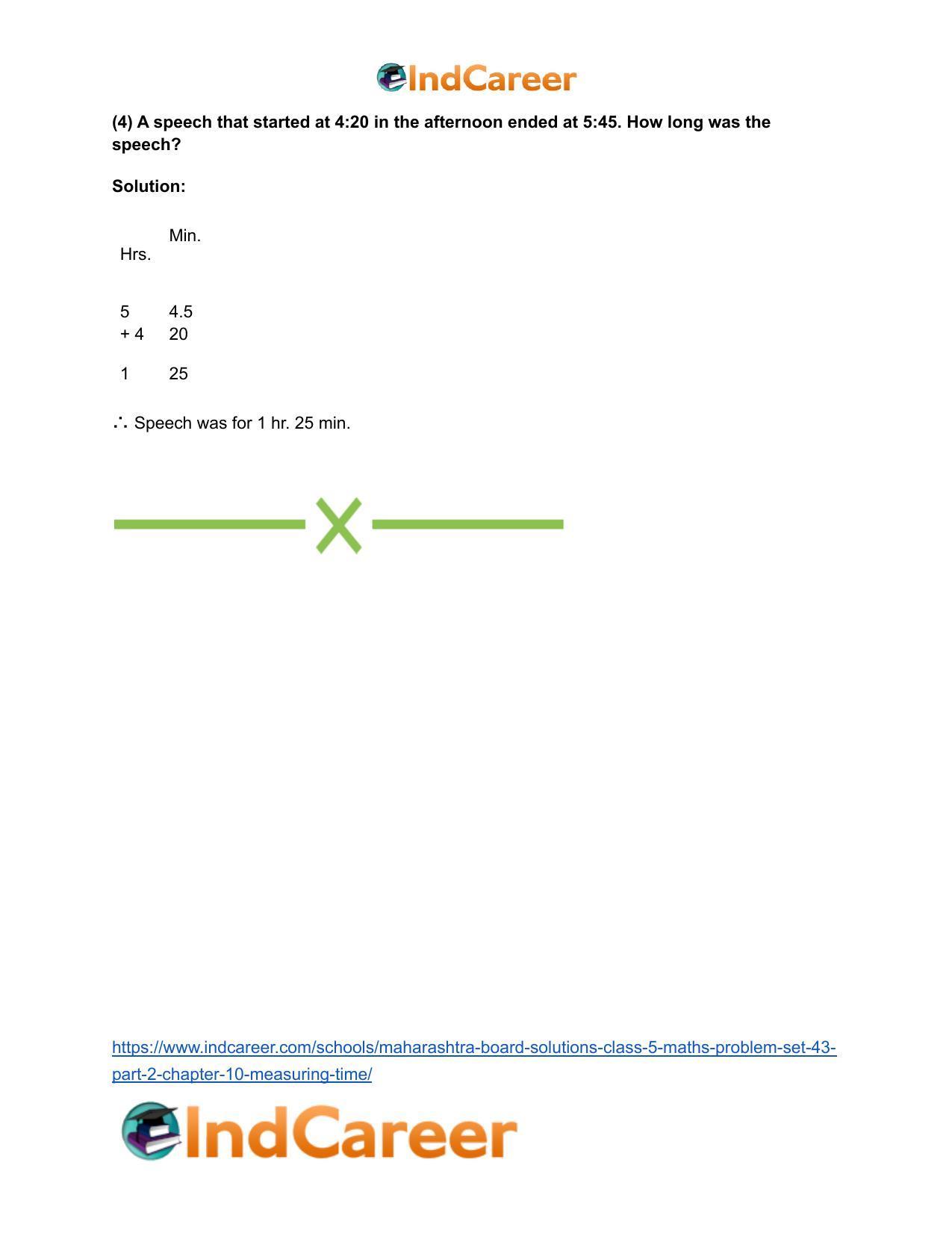 Maharashtra Board Solutions Class 5-Maths (Problem Set 43) - Part 2: Chapter 10- Measuring Time - Page 14
