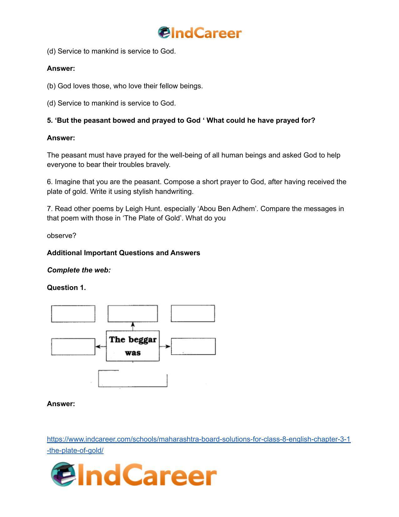 Maharashtra Board Solutions for Class 8- English: Chapter 3.1- The Plate of Gold - Page 7