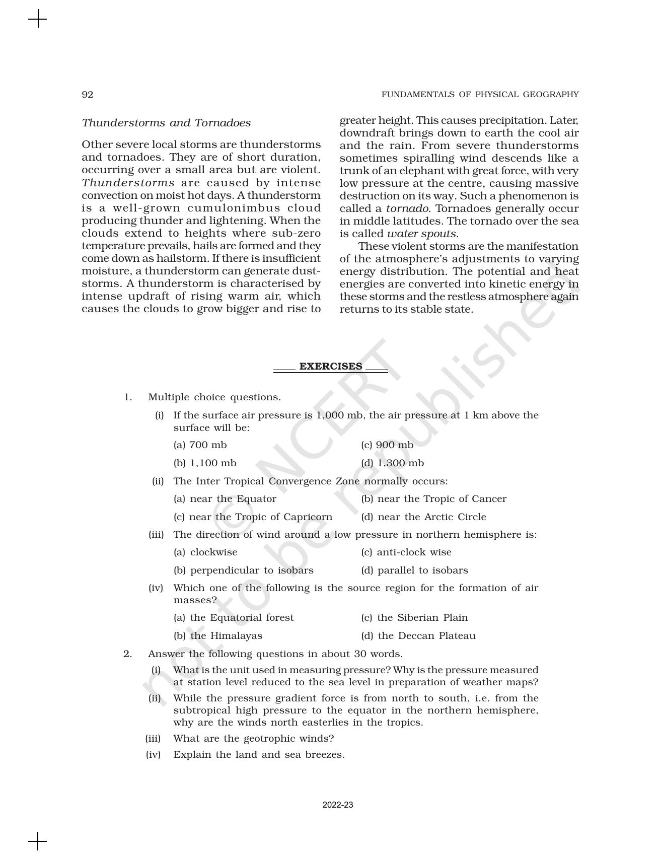 NCERT Book for Class 11 Geography (Part-I) Chapter 10 Atmospheric Circulation and Weather Systems - Page 9