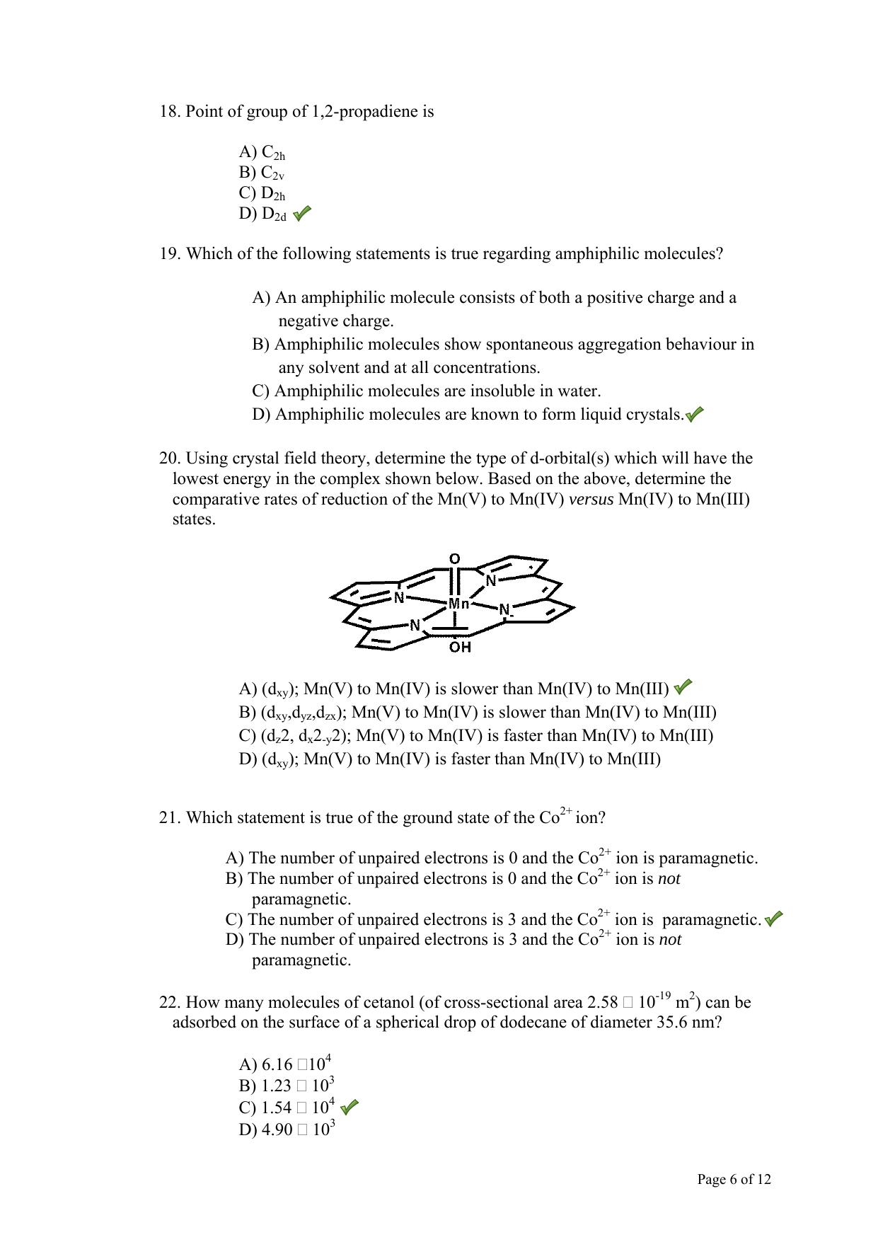 TIFR GS 2013 Chemistry Y Question Paper - Page 7