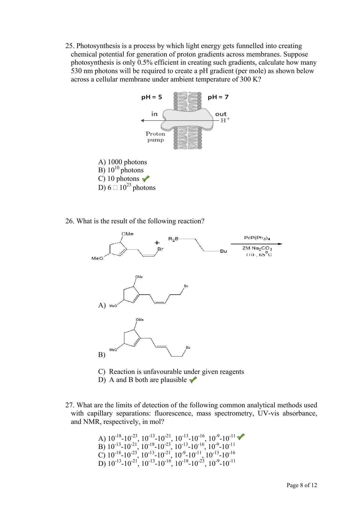 TIFR GS 2013 Chemistry Y Question Paper - Page 9