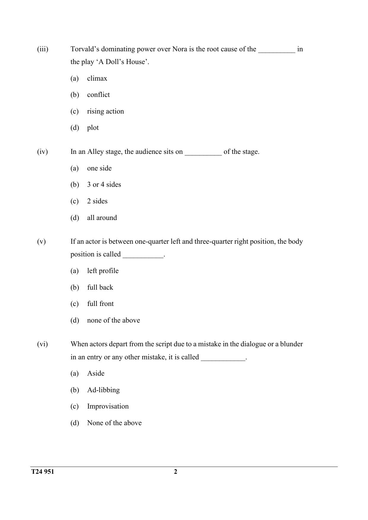 ICSE Class 10 DRAMA 2024 Question Paper - Page 2