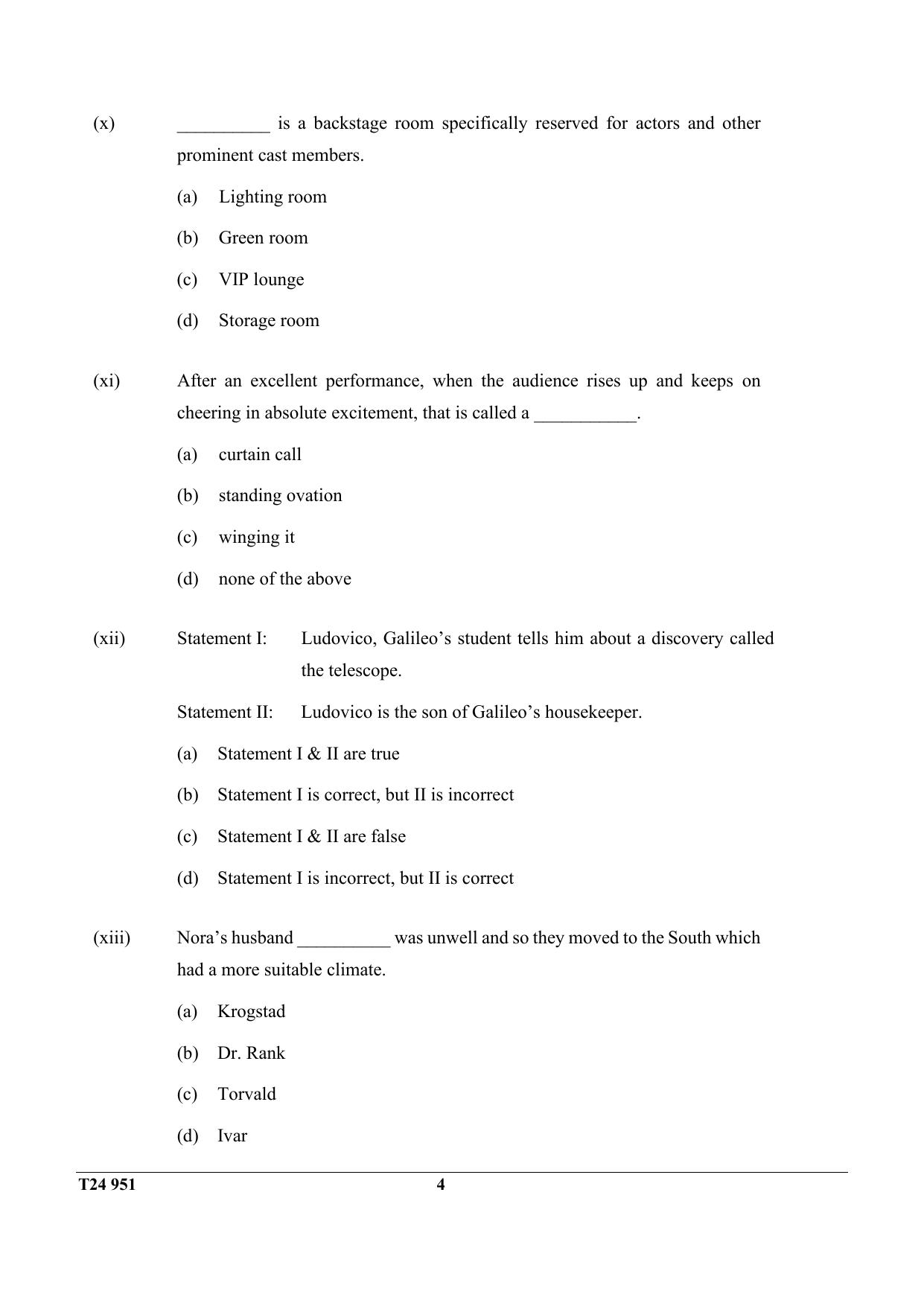 ICSE Class 10 DRAMA 2024 Question Paper - Page 4