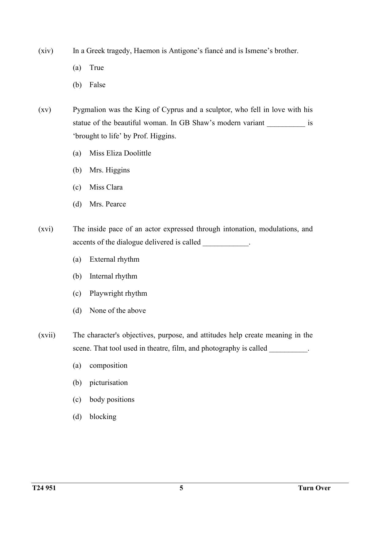 ICSE Class 10 DRAMA 2024 Question Paper - Page 5