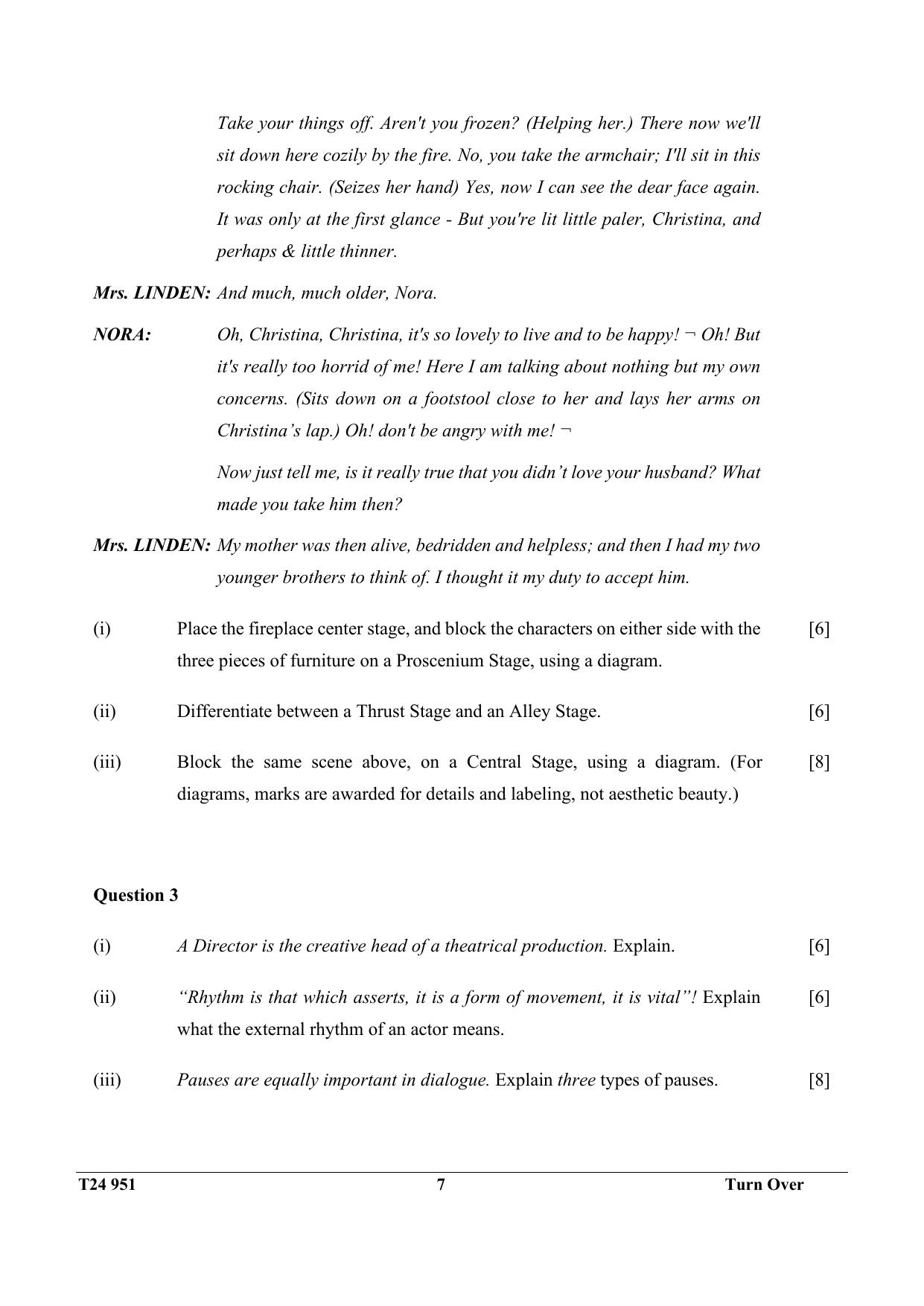 ICSE Class 10 DRAMA 2024 Question Paper - Page 7