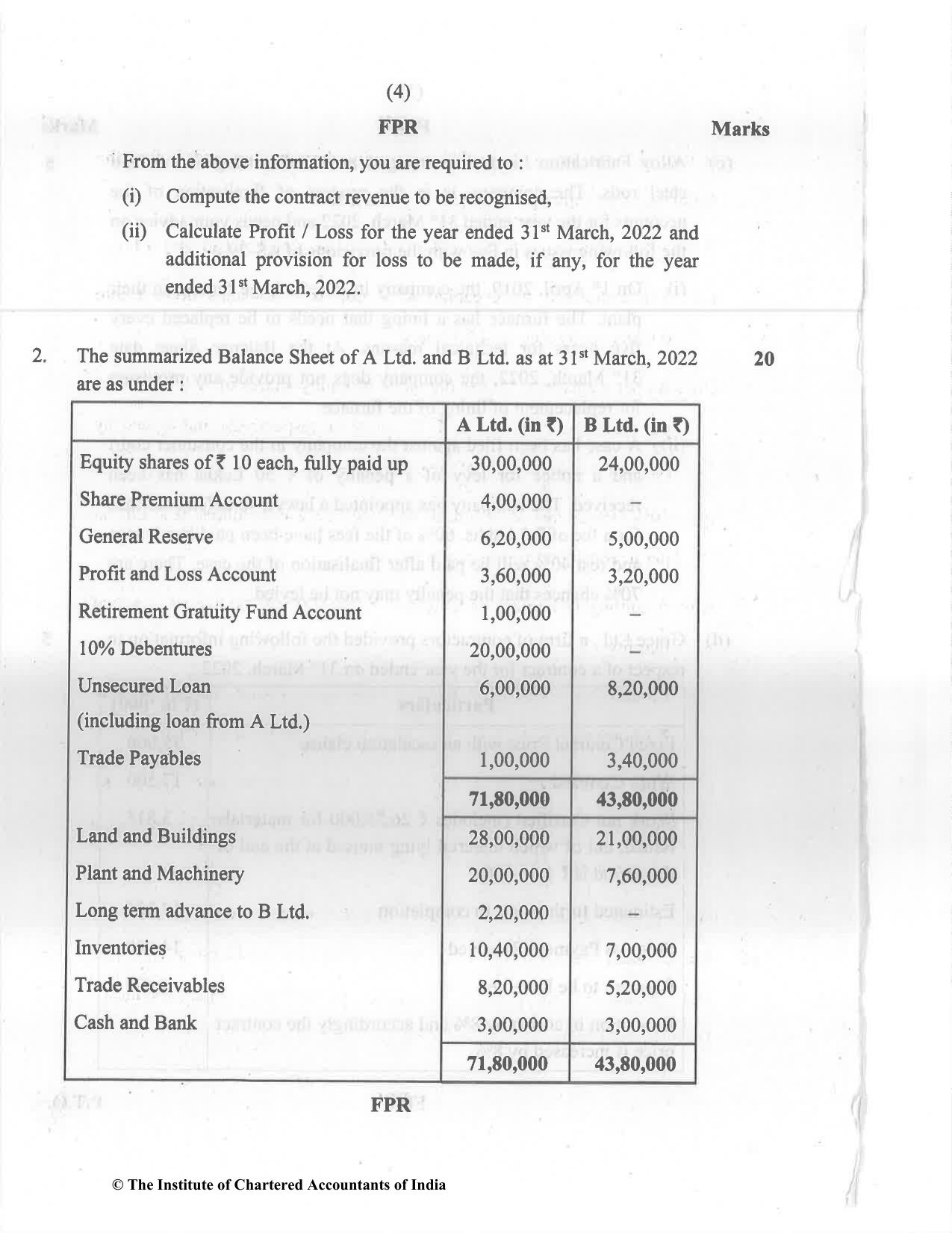 CA Inter May 2022 Question Paper - Paper 5 – Advanced Accounting - Page 4