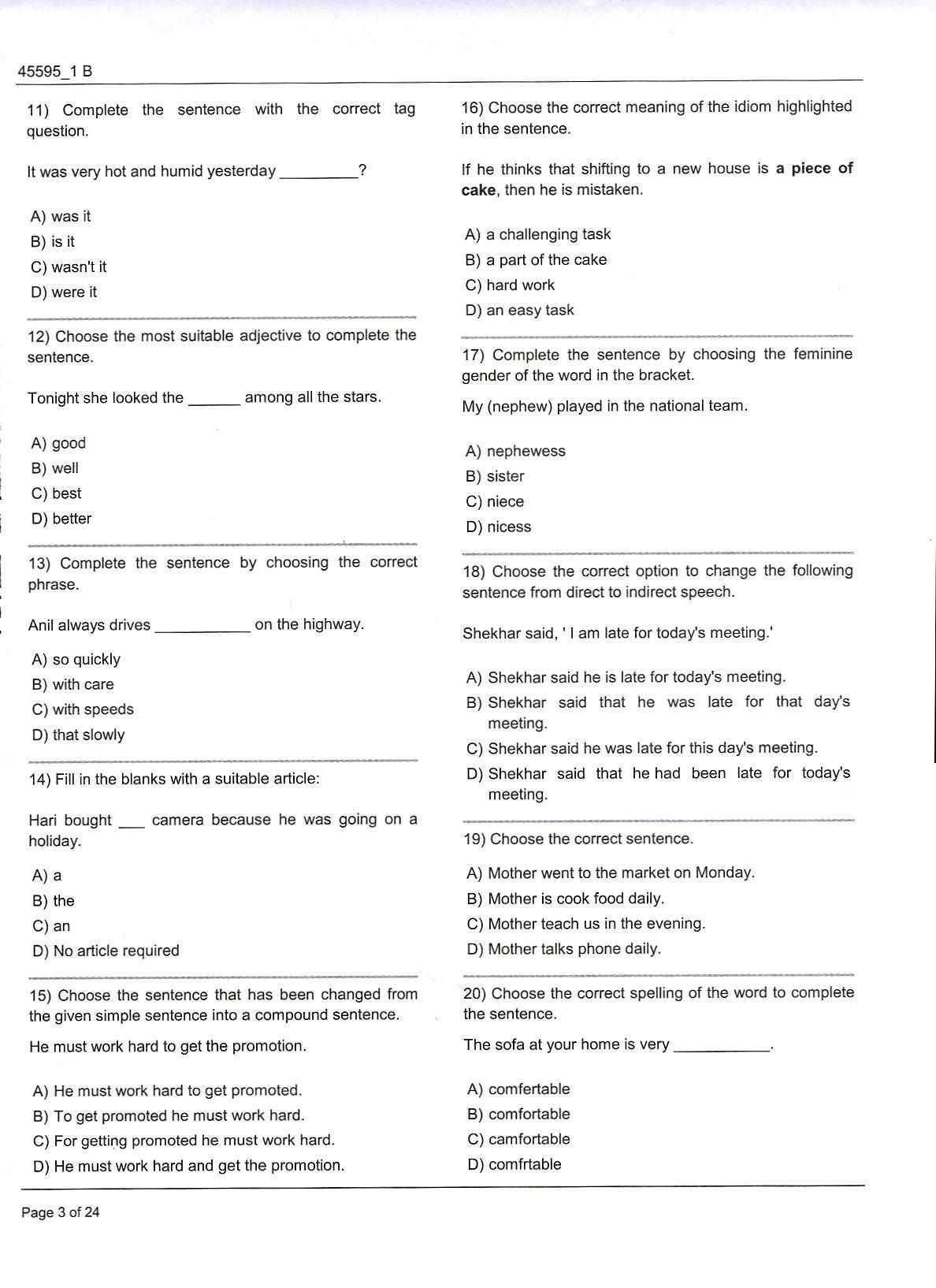 JKBOPEE B.Ed Jammu 2018 Question Paper - Page 3