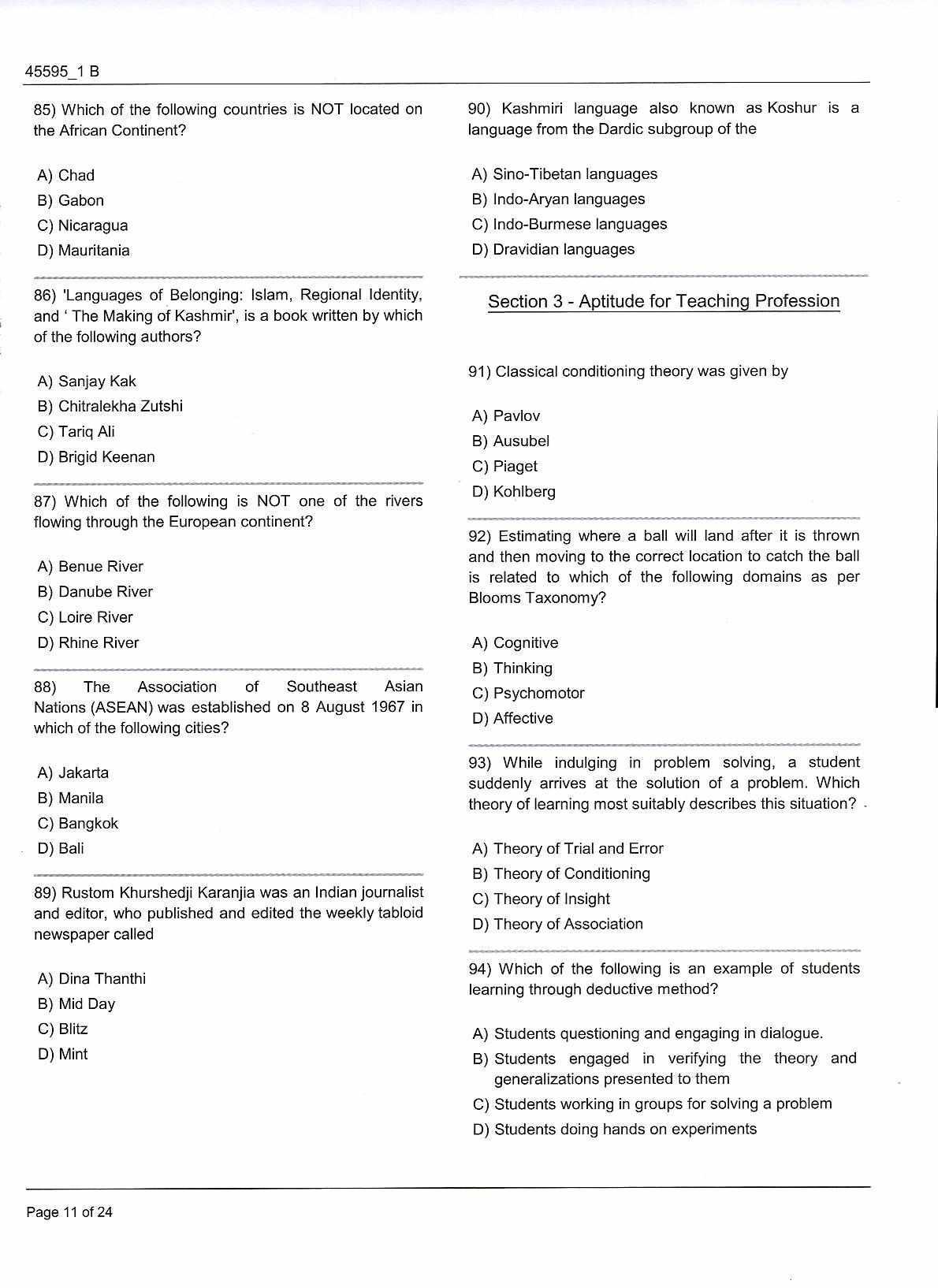 JKBOPEE B.Ed Jammu 2018 Question Paper - Page 11