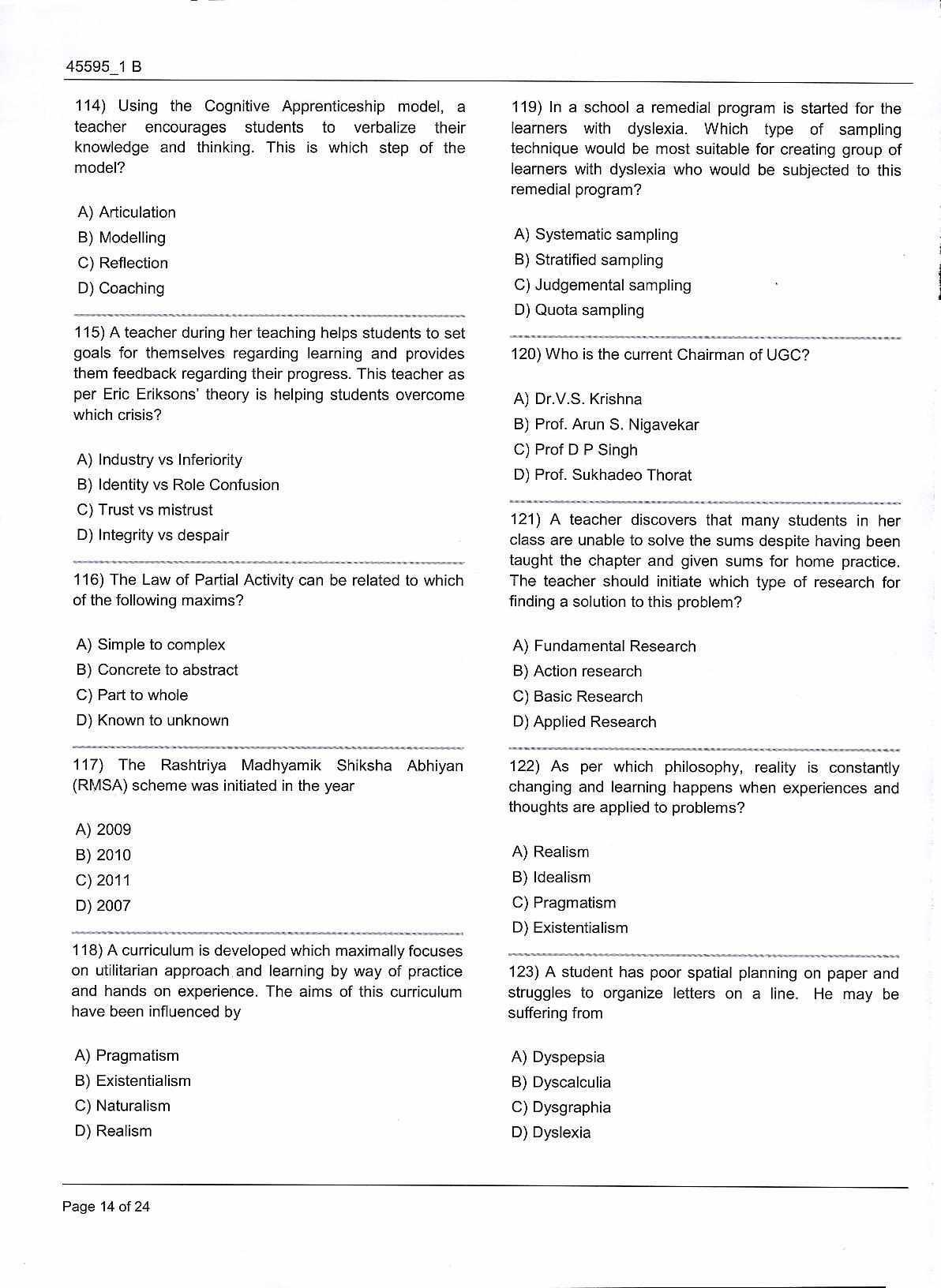 JKBOPEE B.Ed Jammu 2018 Question Paper - Page 14