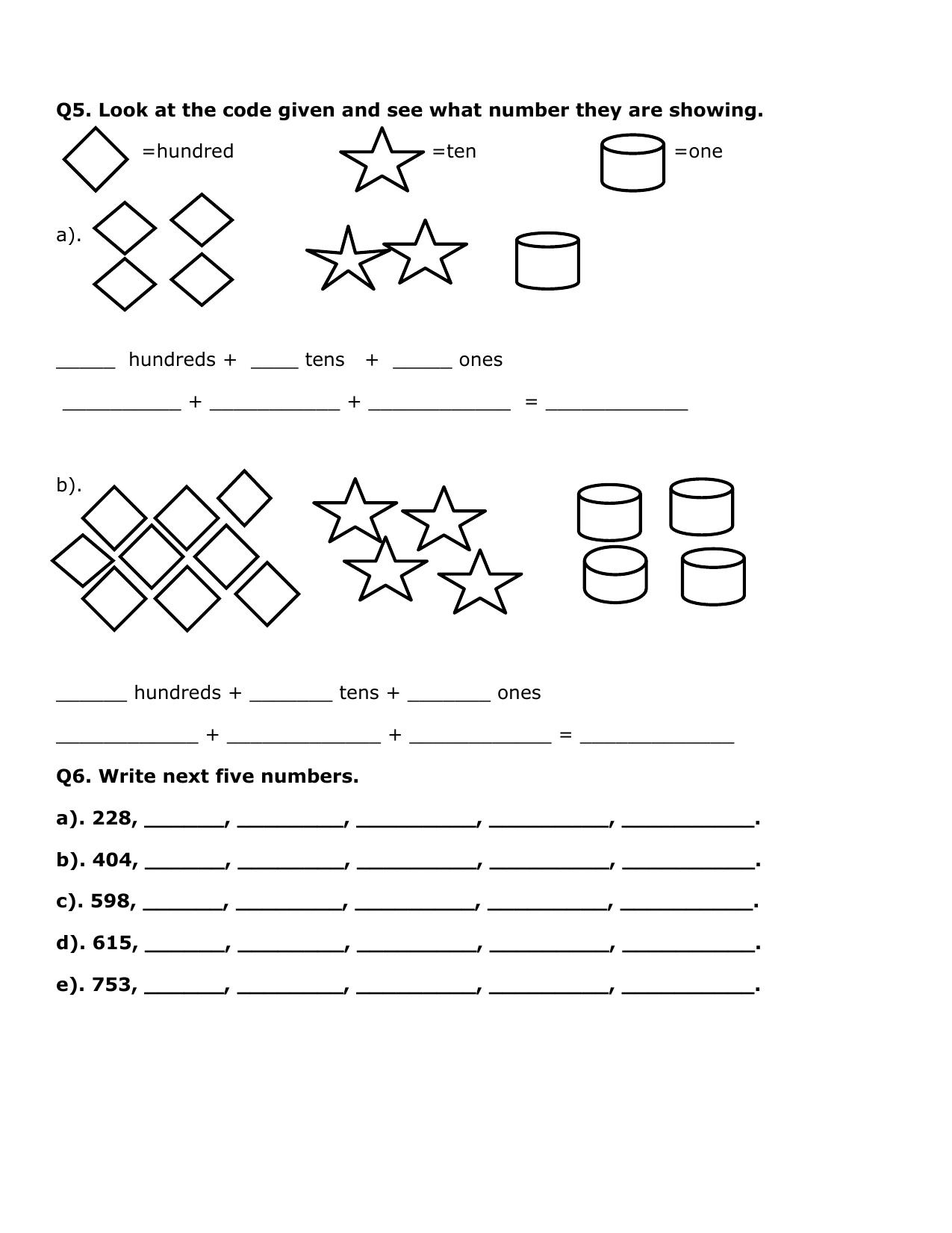 Worksheets for Class 2 Maths Assignment 3 - Page 2