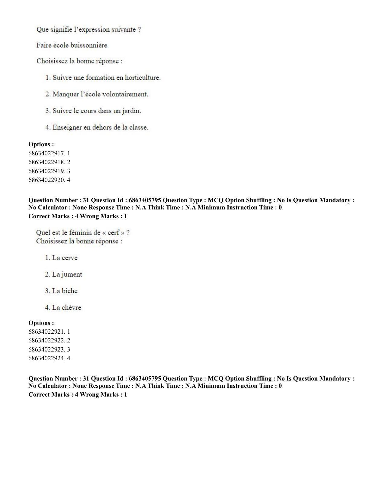 CUET PG 2023: LAQP10 – French (Eng.) - Shift 3 (05-06-2023) Question Paper - Page 45