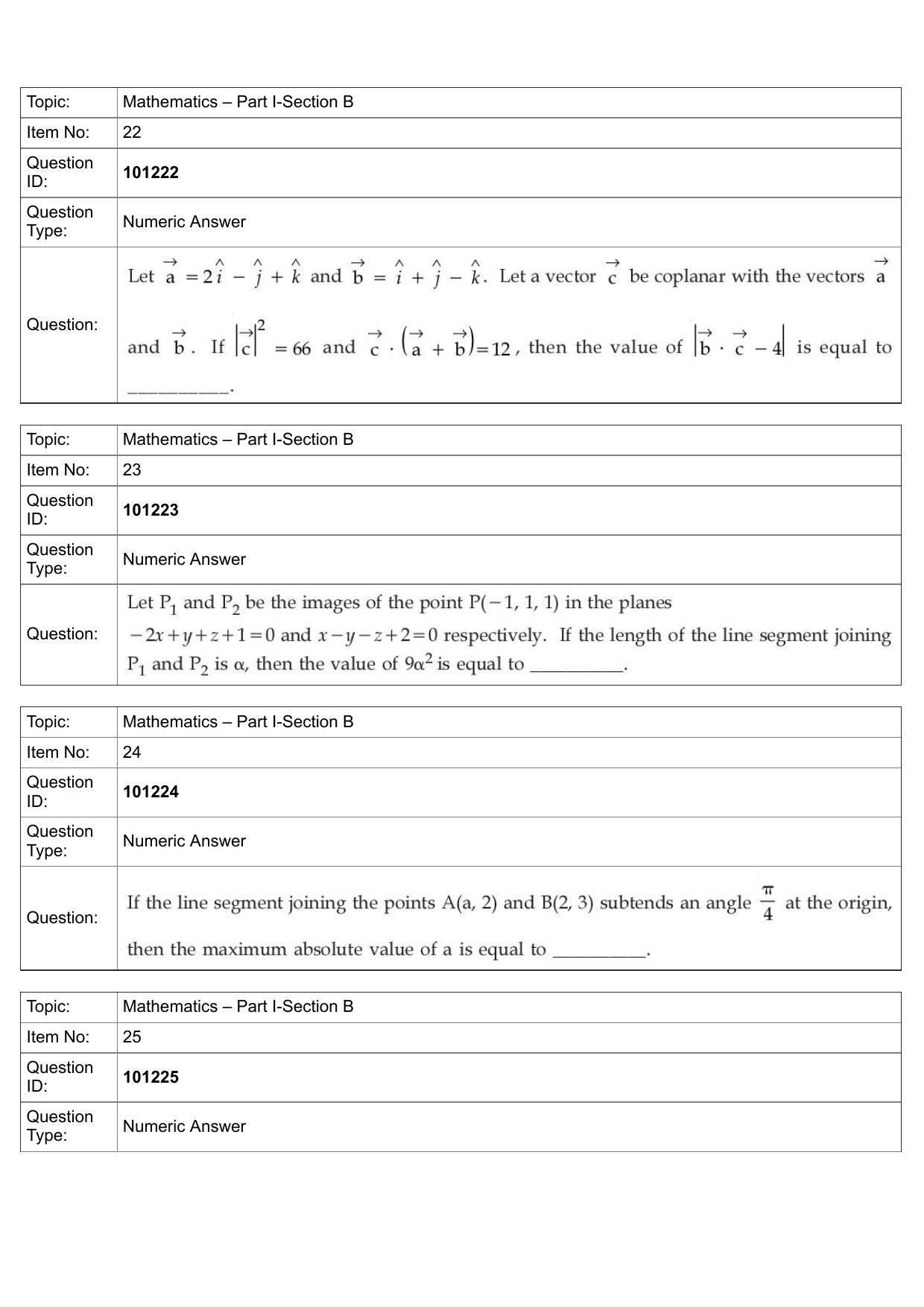 JEE Mains 2022: B Planning English (Shift 1) 30-07-2022 Question Paper - Page 11