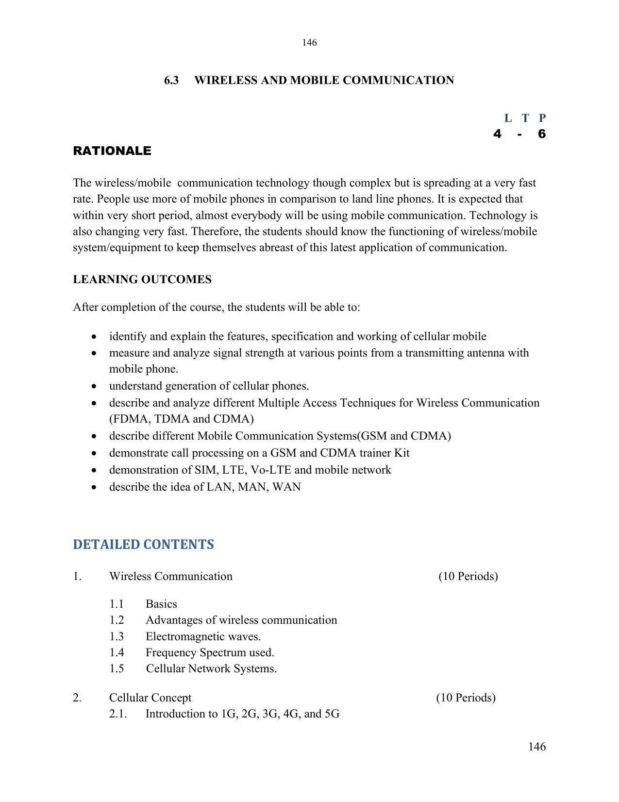 SYLLABUS FOR SEMESTER SYSTEM EFFECTIVE FROM (2021-2022) - ELECTRONICS & COMMUNICATION ENGINEERING - Page 153