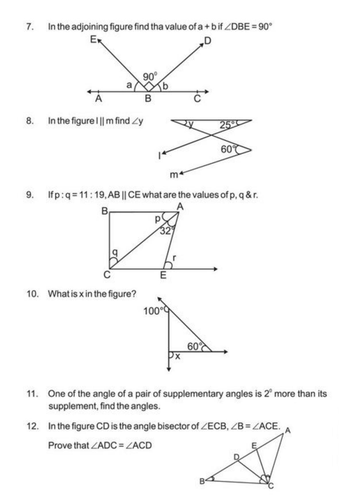 Class 9 Notes, Question & Practice Paper - Mathematics (Topic 6 : Lines and Angles) - Page 6
