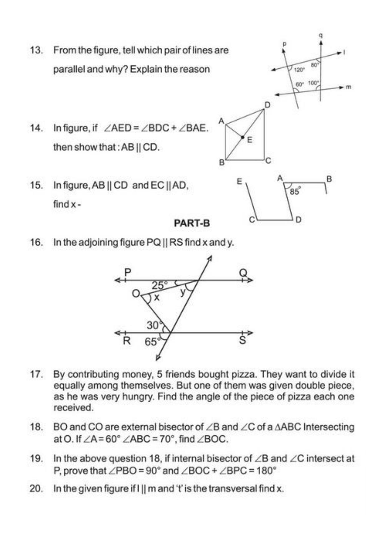 Class 9 Notes, Question & Practice Paper - Mathematics (Topic 6 : Lines and Angles) - Page 7