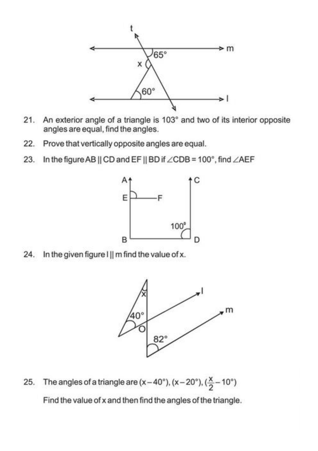 Class 9 Notes, Question & Practice Paper - Mathematics (Topic 6 : Lines and Angles) - Page 8