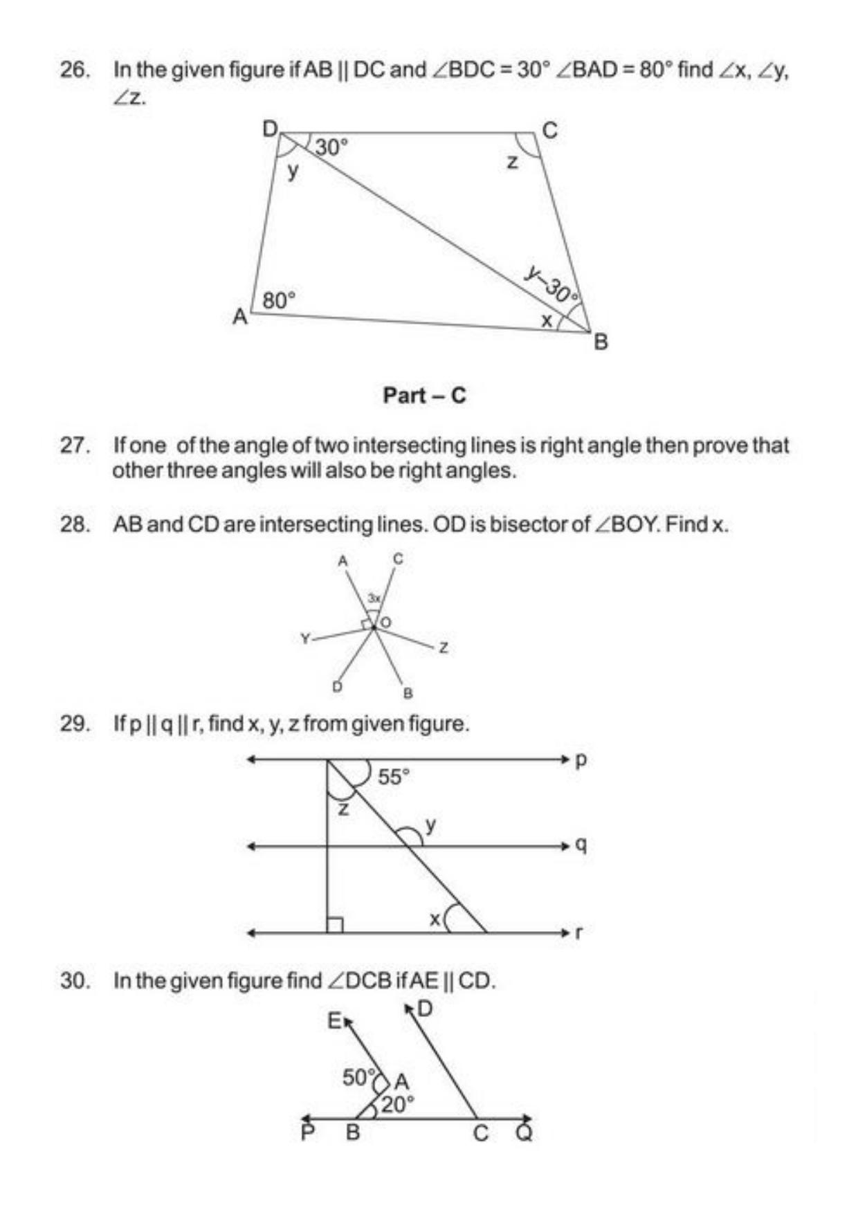 Class 9 Notes, Question & Practice Paper - Mathematics (Topic 6 : Lines and Angles) - Page 9