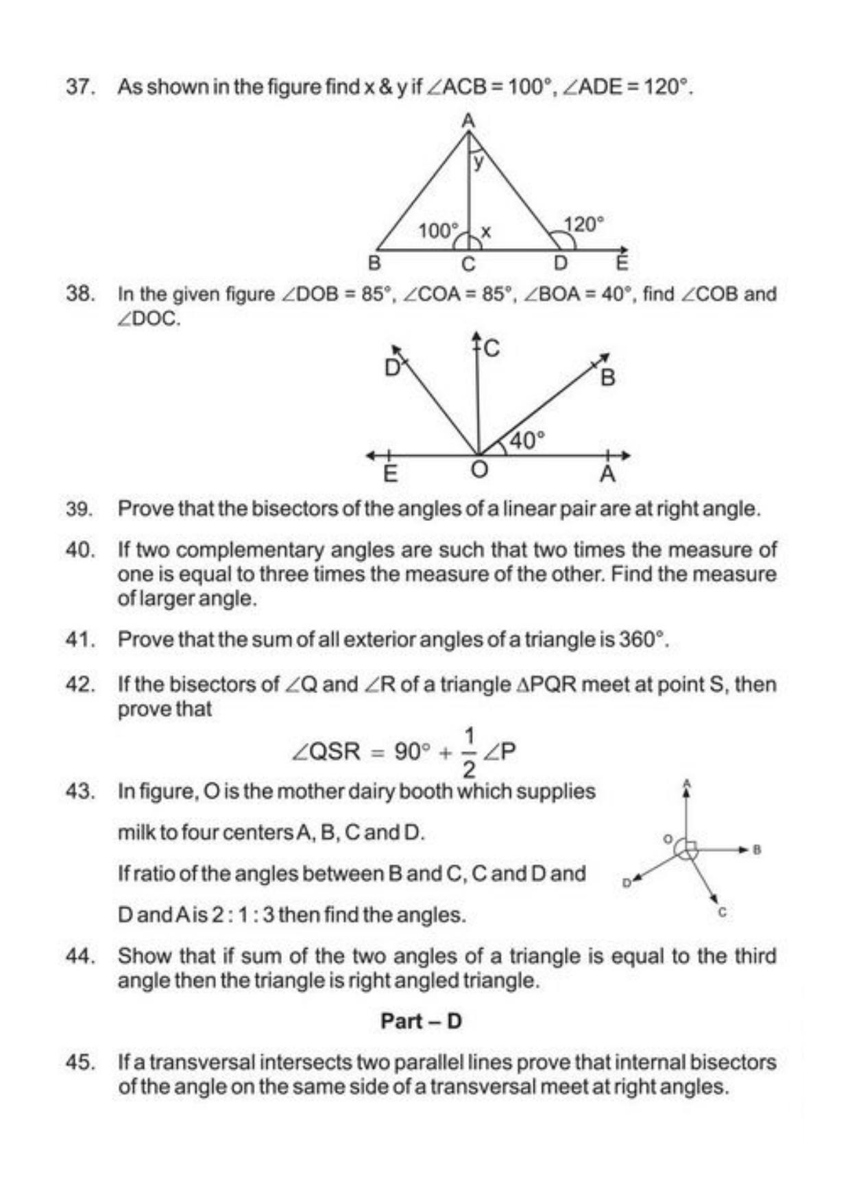 Class 9 Notes, Question & Practice Paper - Mathematics (Topic 6 : Lines and Angles) - Page 11
