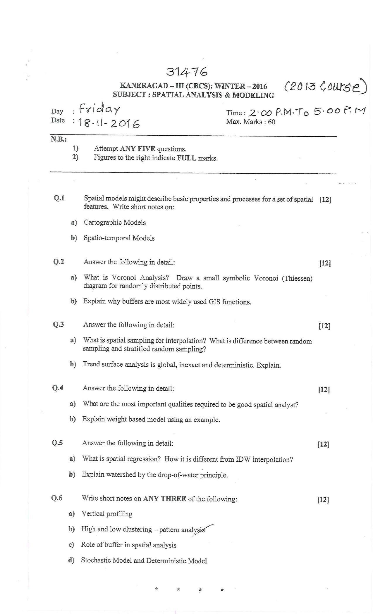 Bharati Vidyapeeth MSC GEOINFORMATICS CBCS 2013 (SEM – II)Question Paper - Page 2