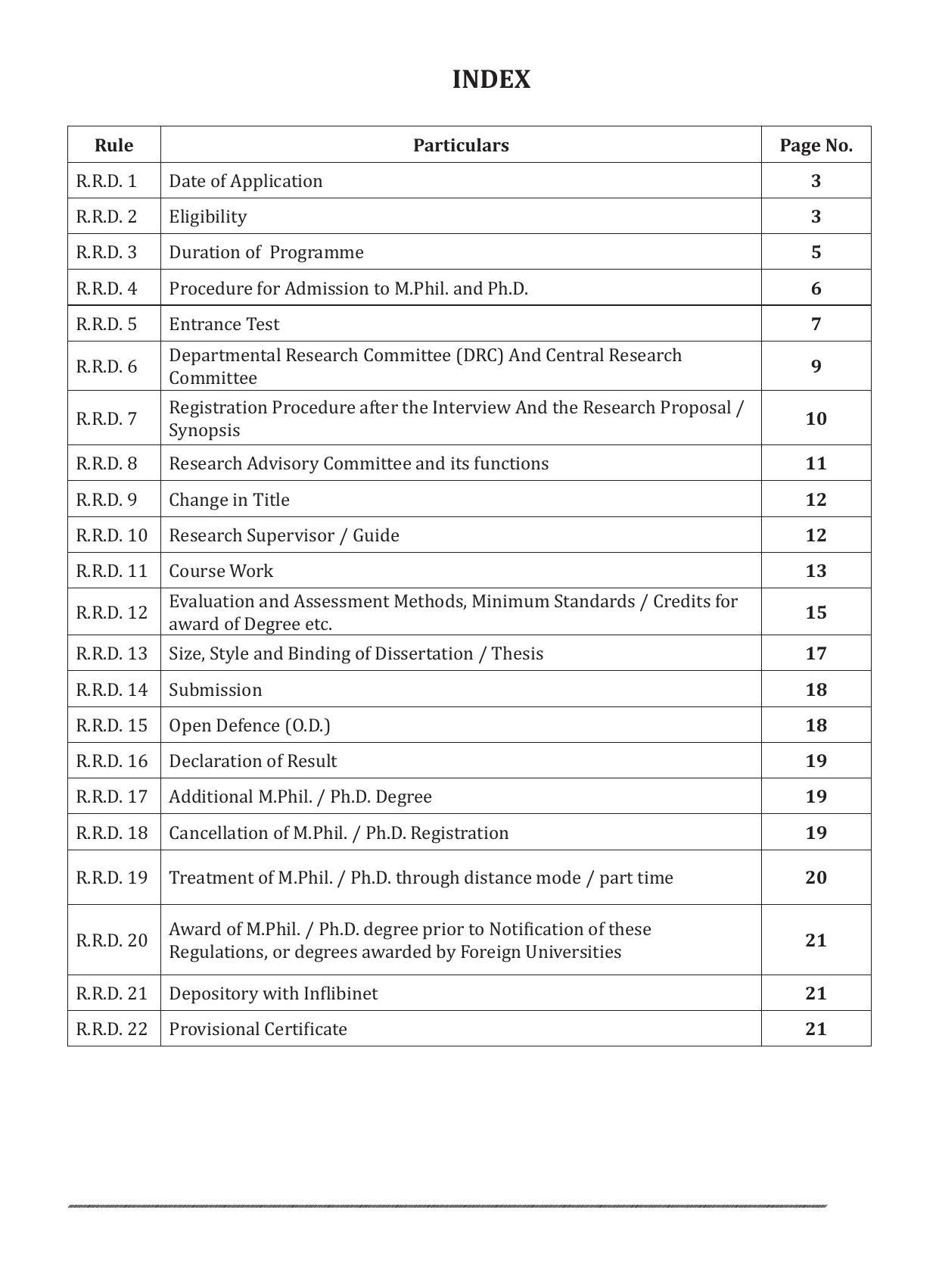 Shivaji University, Kolhapur M.Phil & Ph.D 2021-22 Prospectus - Page 3