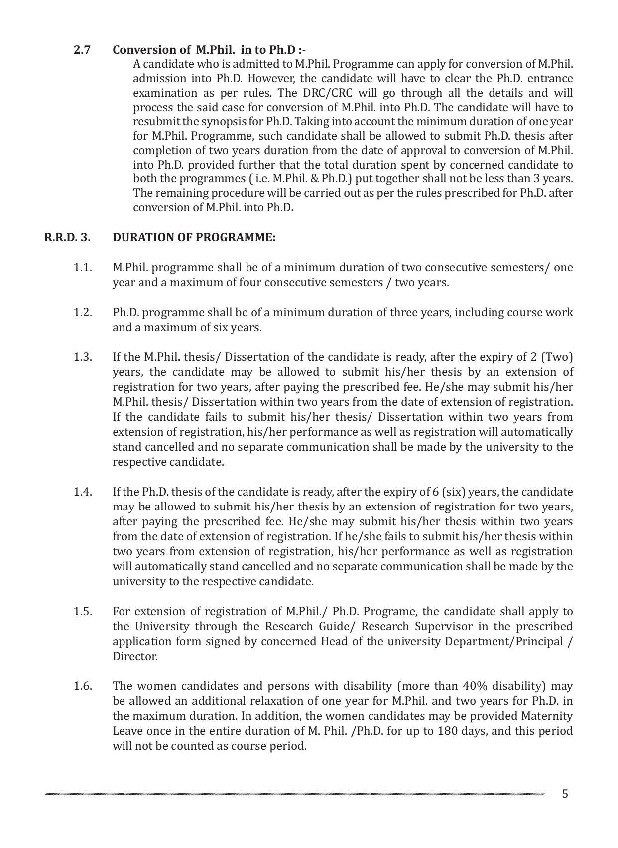 Shivaji University, Kolhapur M.Phil & Ph.D 2021-22 Prospectus - Page 7