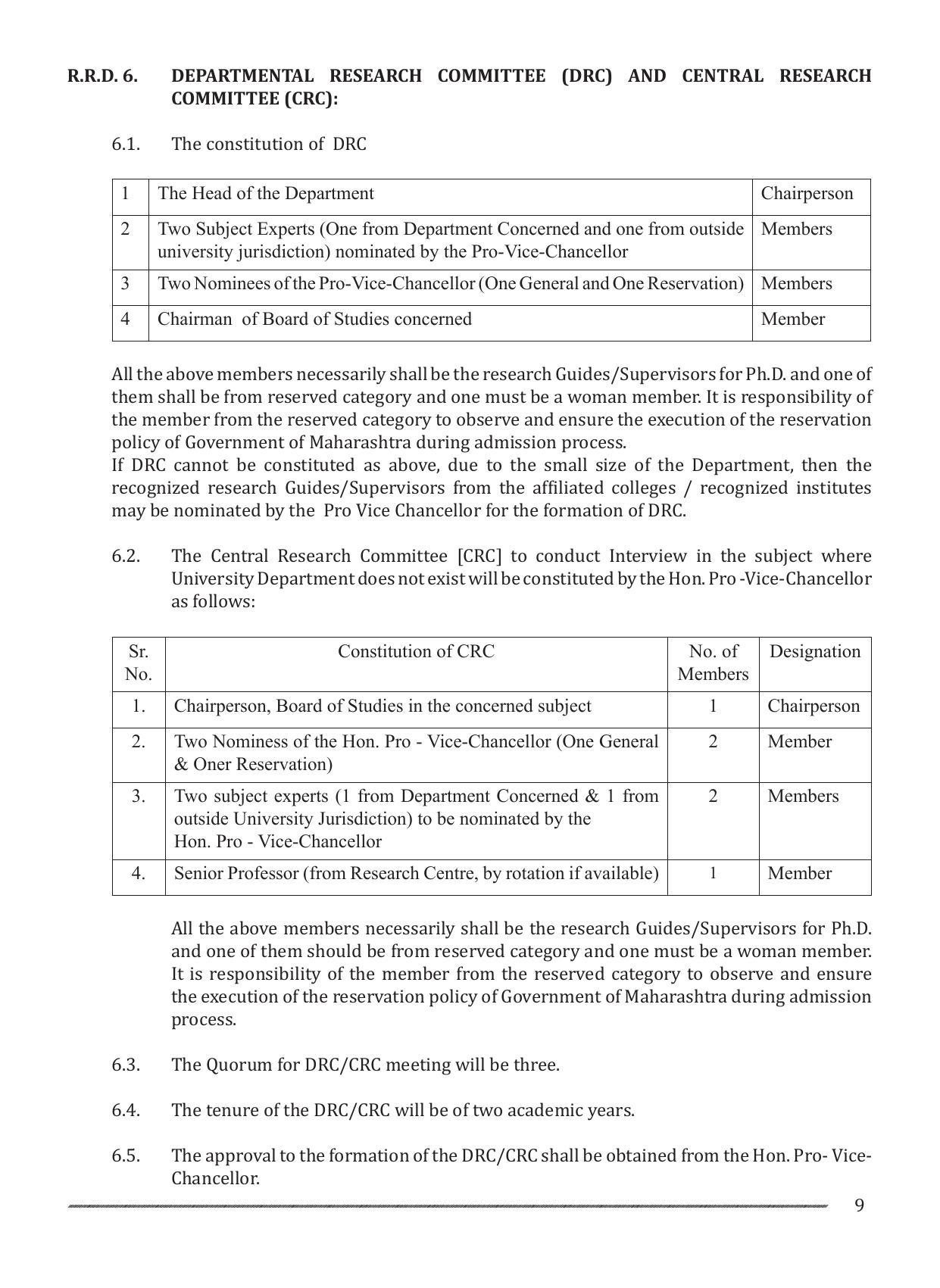 Shivaji University, Kolhapur M.Phil & Ph.D 2021-22 Prospectus - Page 11