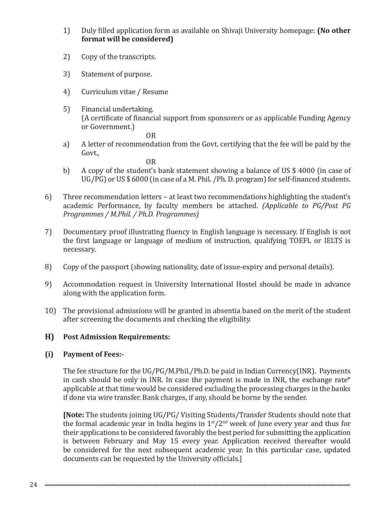 Shivaji University, Kolhapur M.Phil & Ph.D 2021-22 Prospectus - Page 26