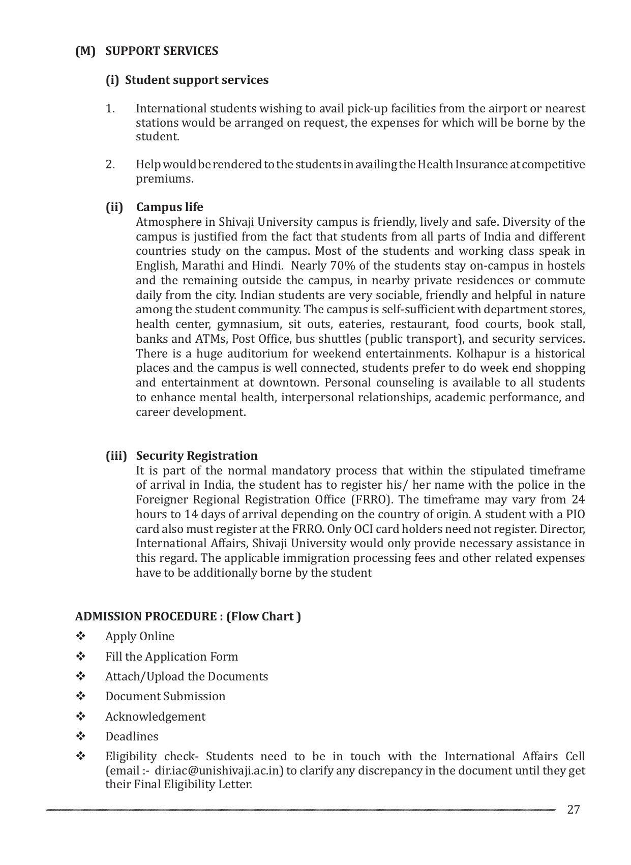 Shivaji University, Kolhapur M.Phil & Ph.D 2021-22 Prospectus - Page 29