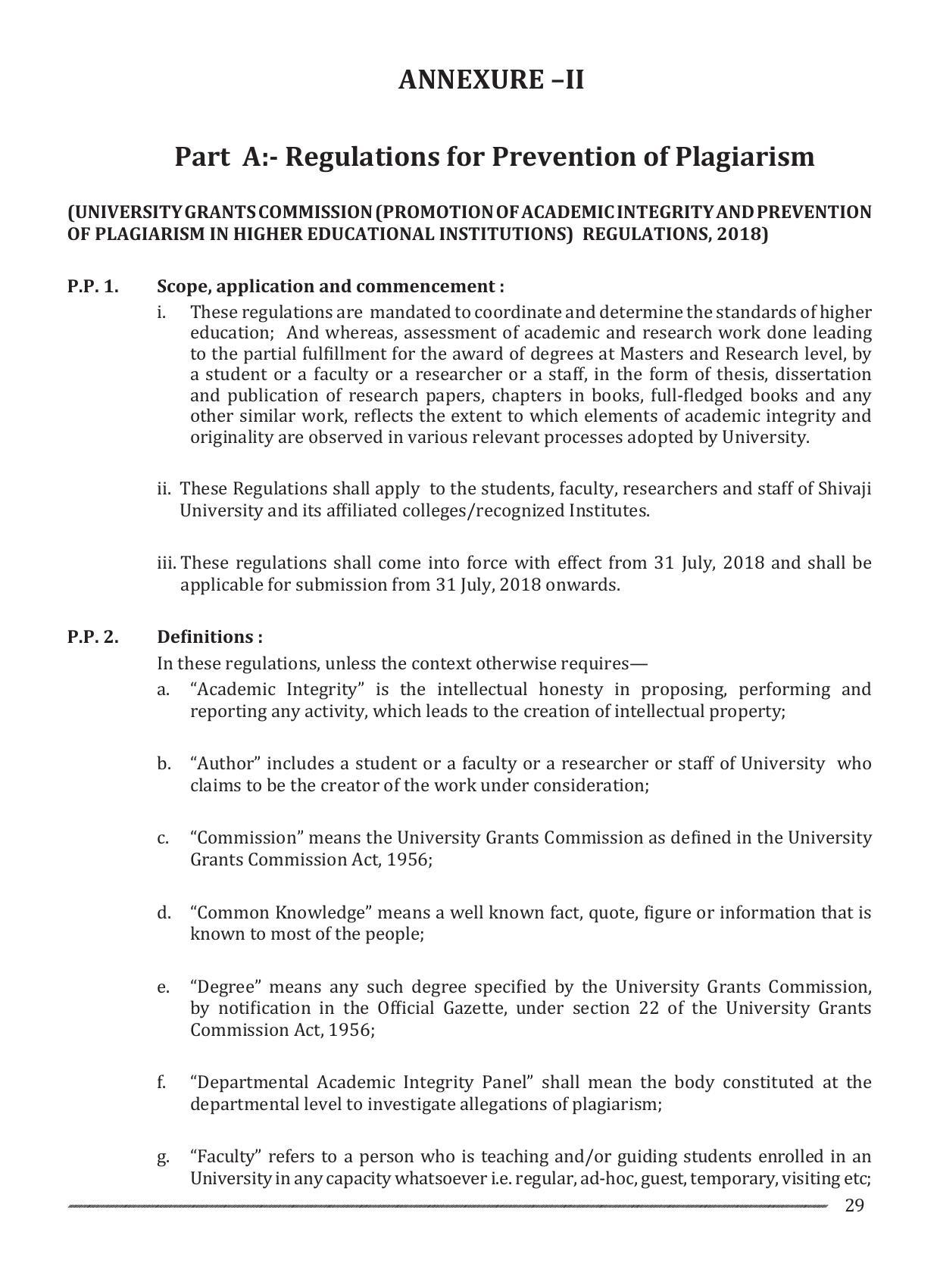 Shivaji University, Kolhapur M.Phil & Ph.D 2021-22 Prospectus - Page 31