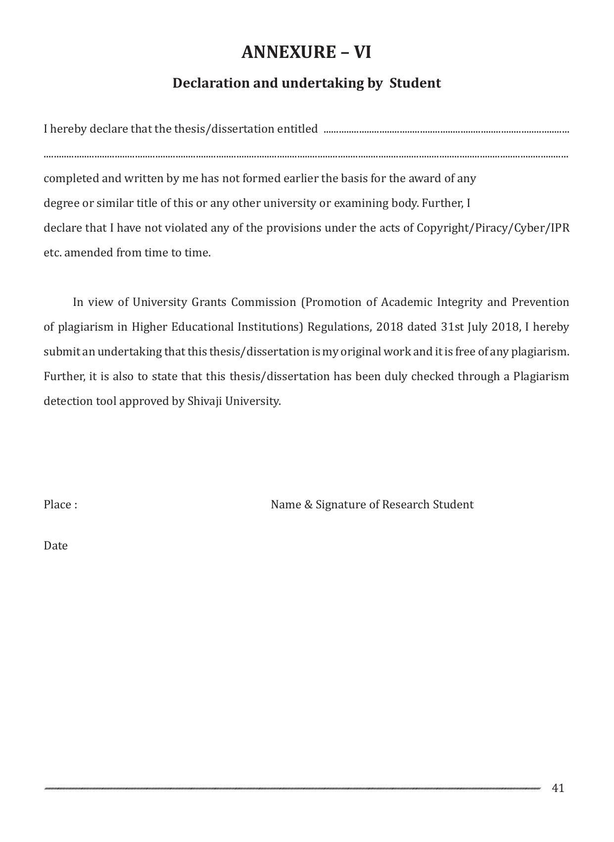 Shivaji University, Kolhapur M.Phil & Ph.D 2021-22 Prospectus - Page 43