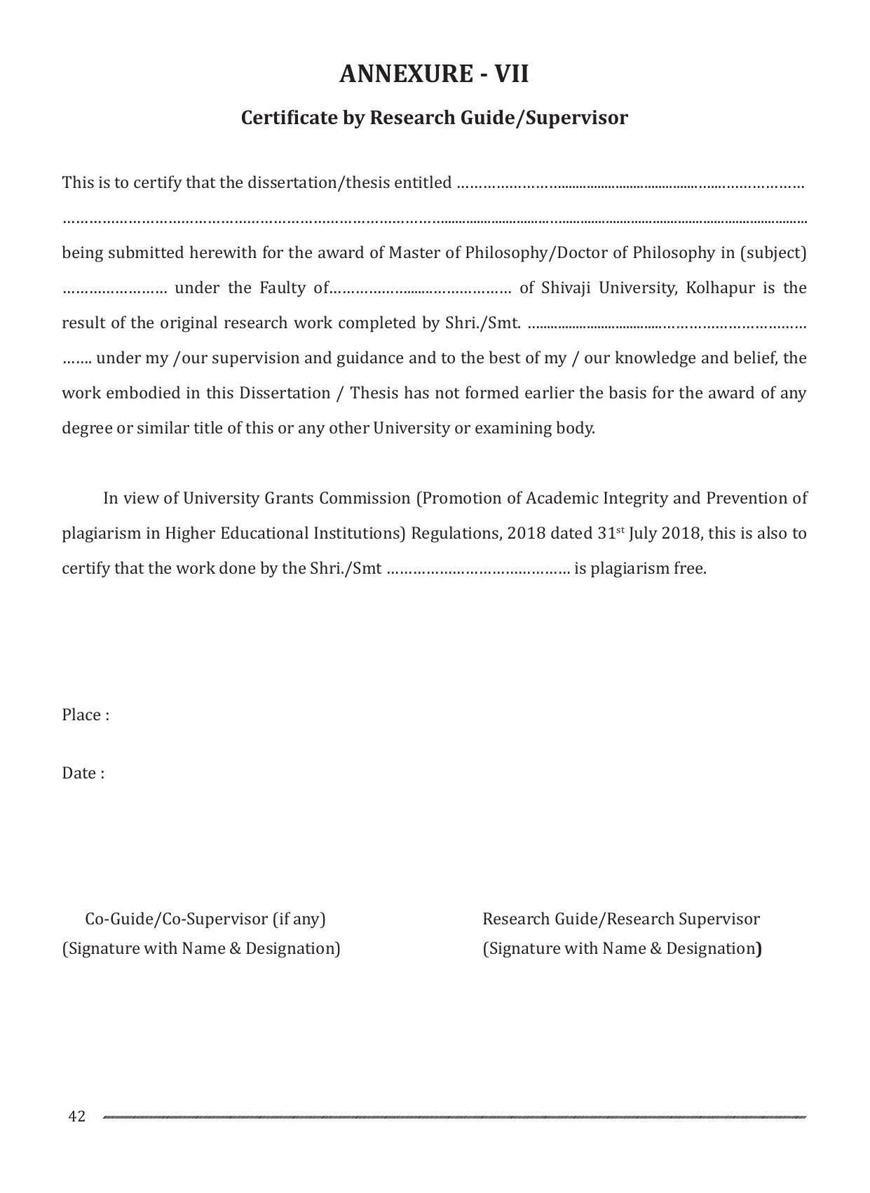 Shivaji University, Kolhapur M.Phil & Ph.D 2021-22 Prospectus - Page 44