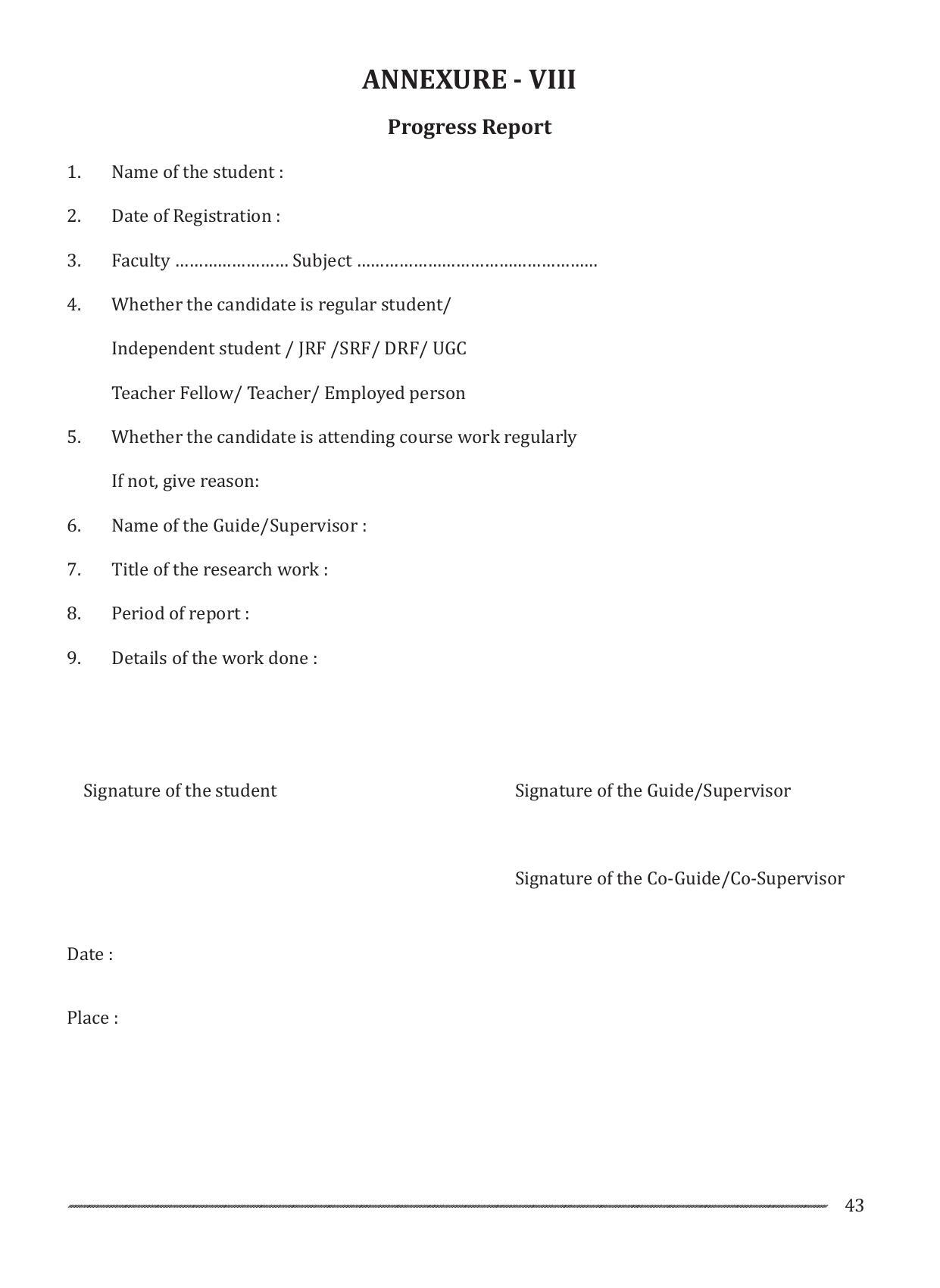 Shivaji University, Kolhapur M.Phil & Ph.D 2021-22 Prospectus - Page 45