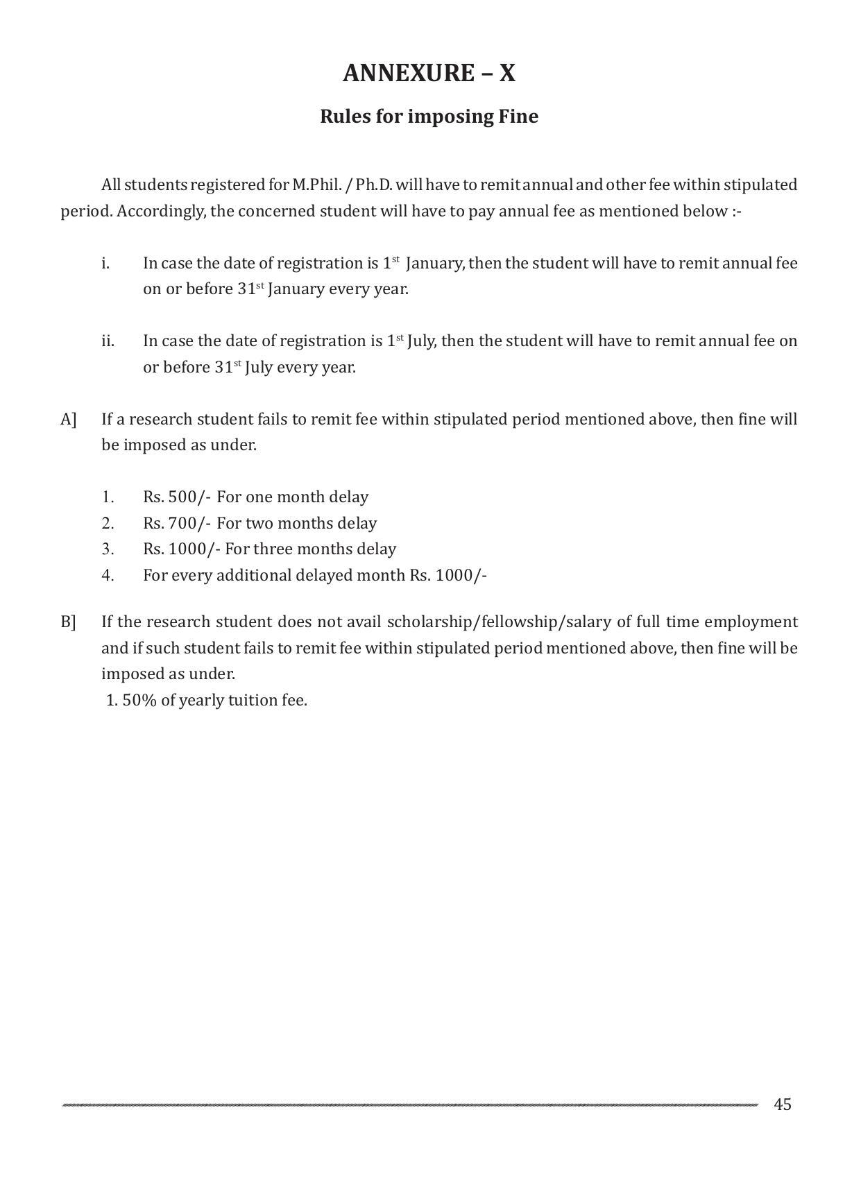 Shivaji University, Kolhapur M.Phil & Ph.D 2021-22 Prospectus - Page 47