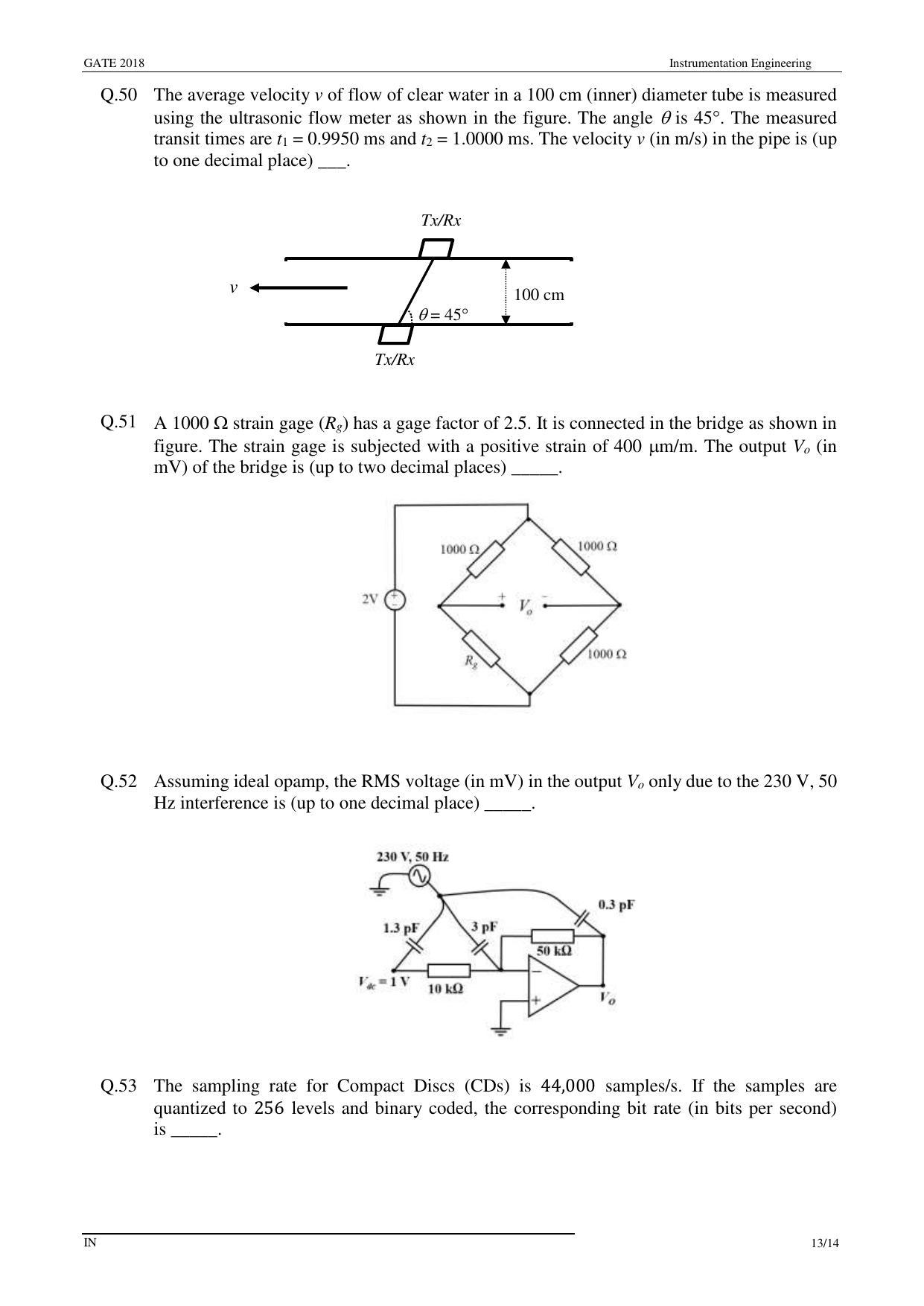 GATE 2018 Instrumentation Engineering (IN) Question Paper with Answer Key - Page 15