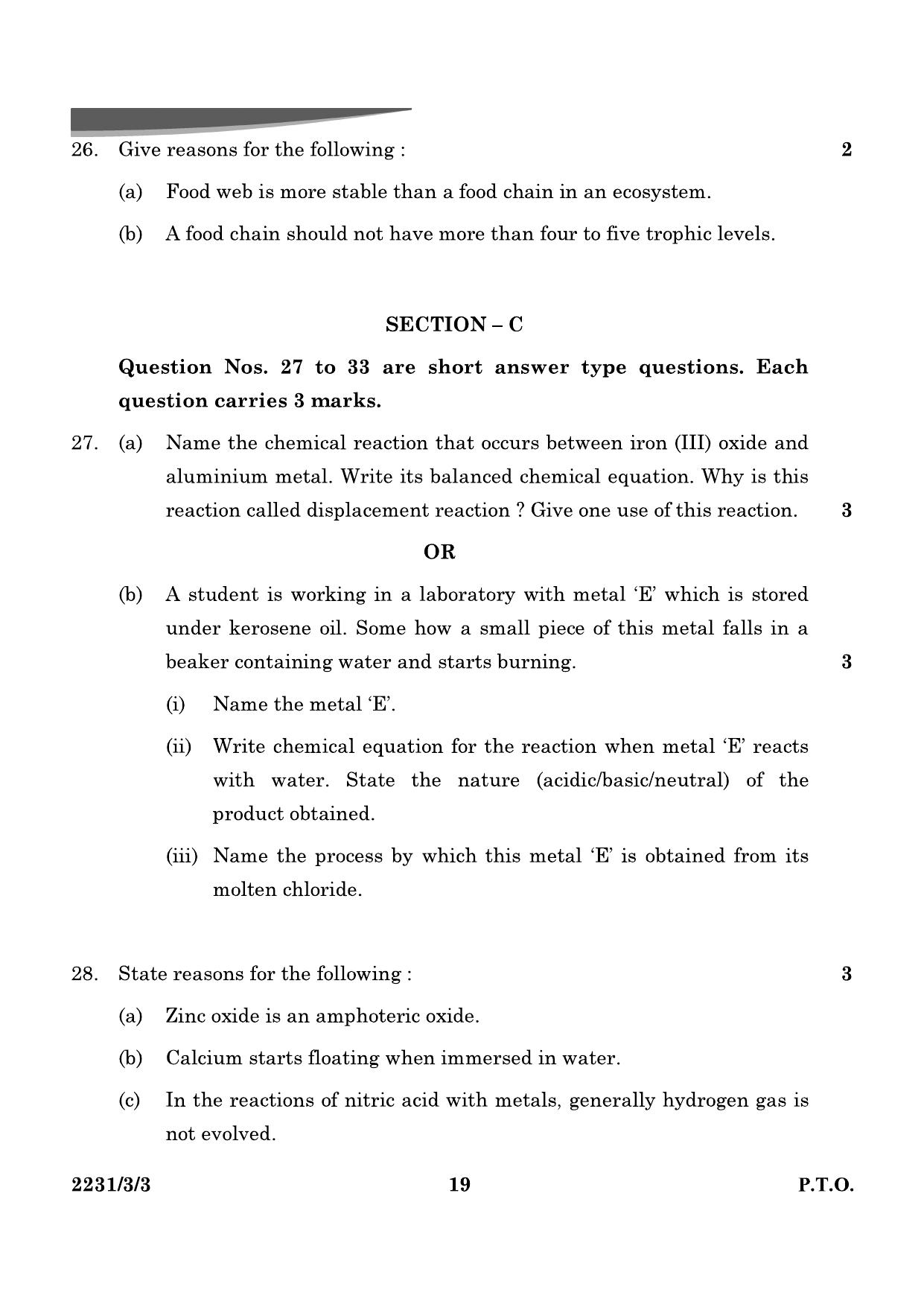 CBSE Class 10 31-3-3 Science 2024 Question Paper - Page 19