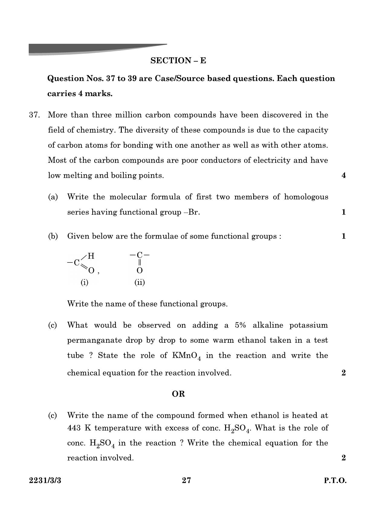CBSE Class 10 31-3-3 Science 2024 Question Paper - Page 27