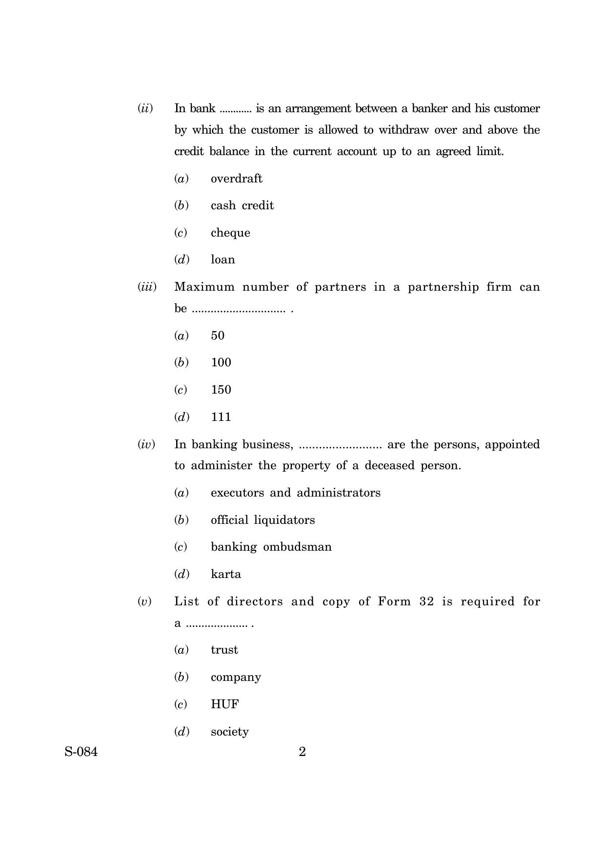 Goa Board Class 10 Banking Financial Services Insurance Bfsi  (June 2019) Question Paper - Page 2