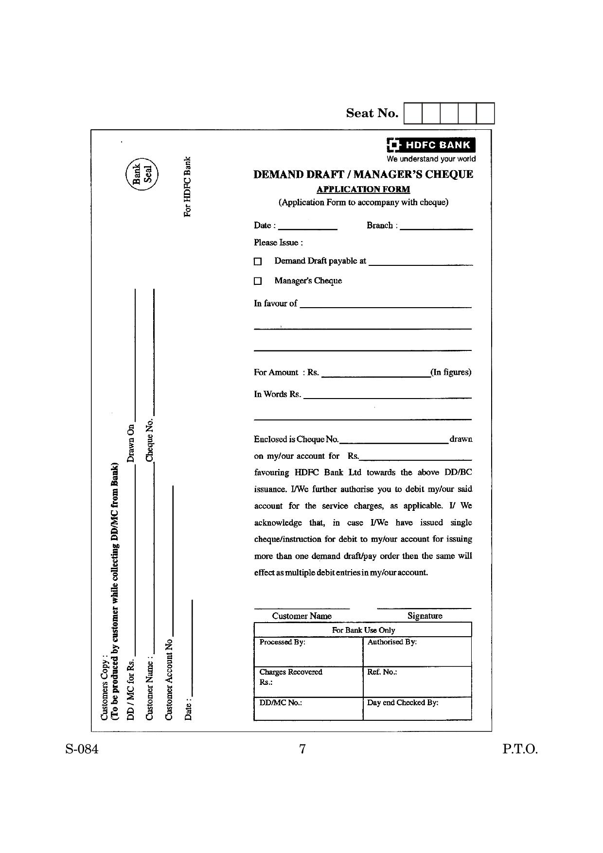 Goa Board Class 10 Banking Financial Services Insurance Bfsi  (June 2019) Question Paper - Page 7
