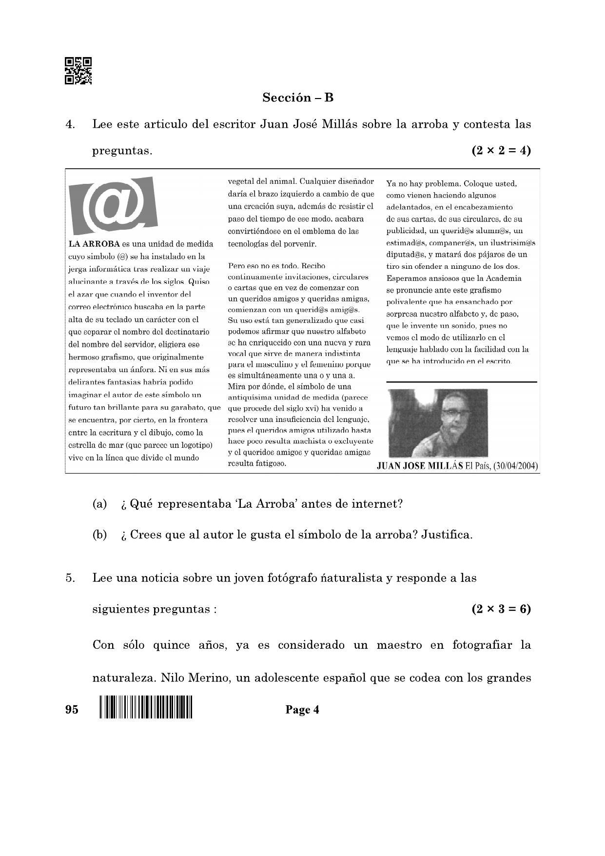 CBSE Class 12 95_Spanish 2022 Question Paper - Page 4