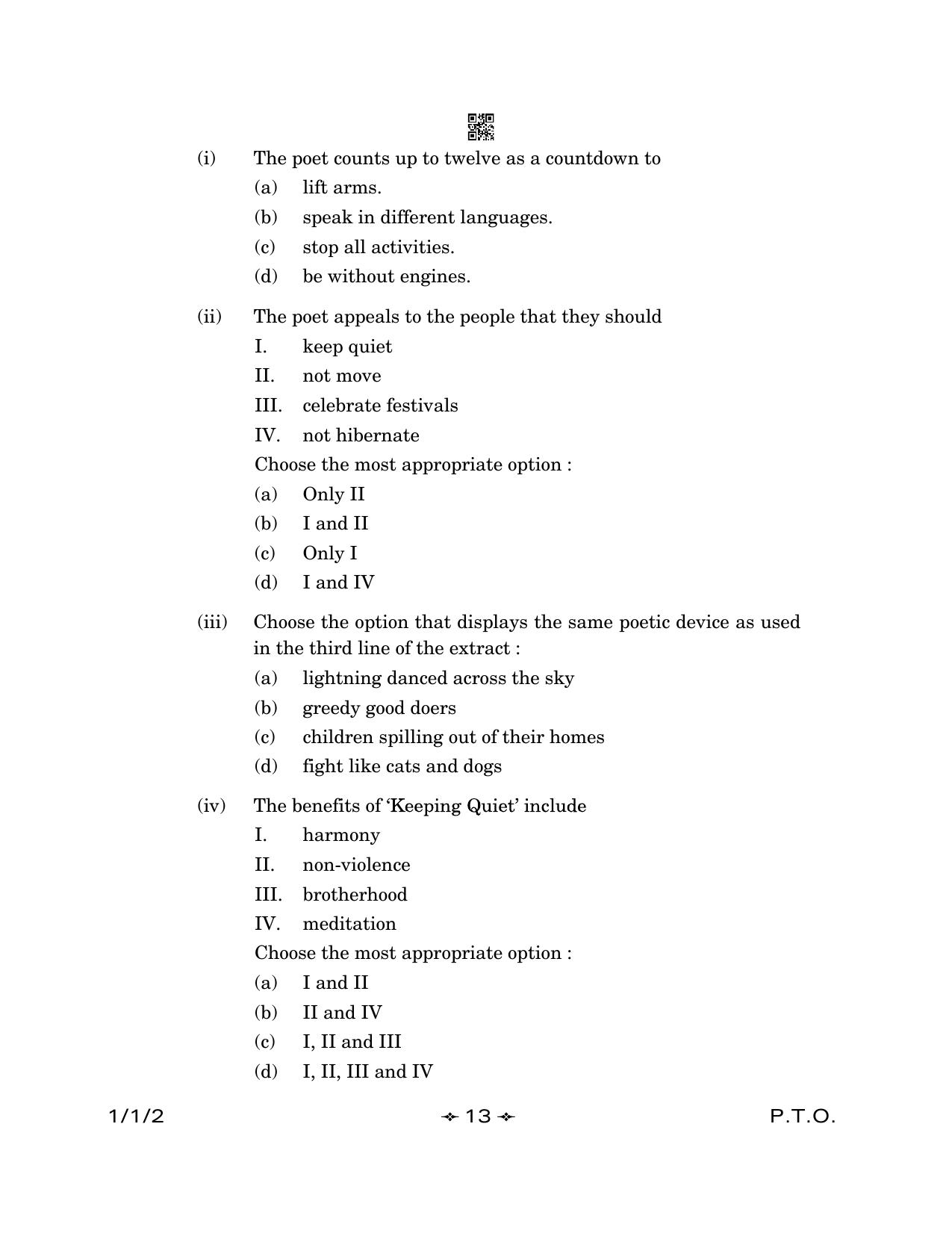 CBSE Class 12 1-1-2 English Core 2023 Question Paper - Page 13