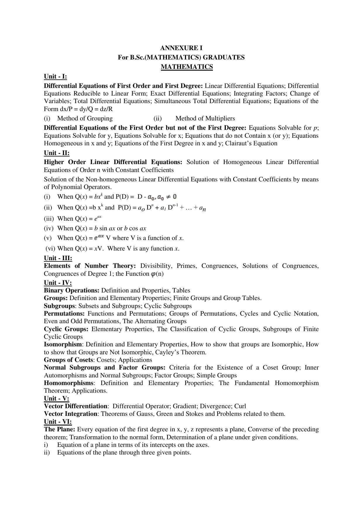 AP ECET MATHEMATICS Syllabus - Page 1