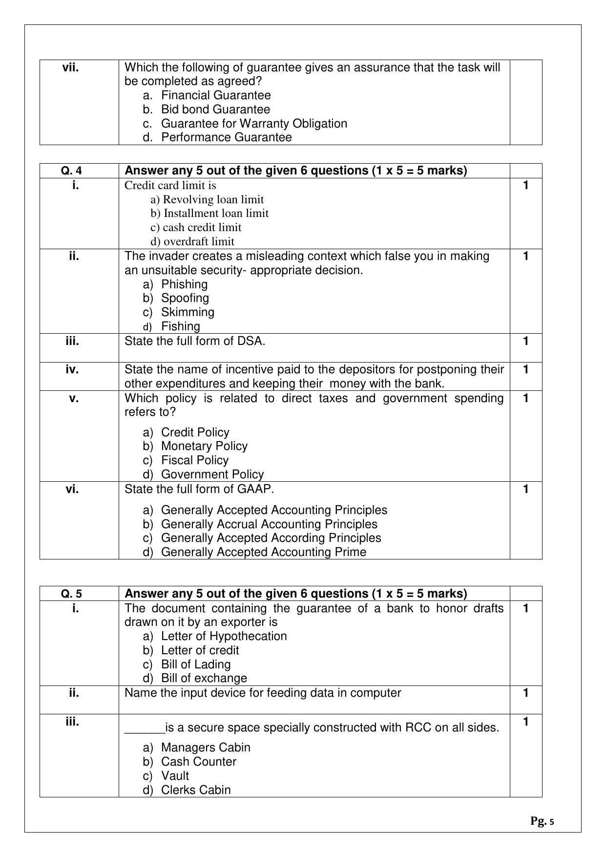 CBSE Class 12 (Skill Education) Banking 2024 Sample Paper - Page 5