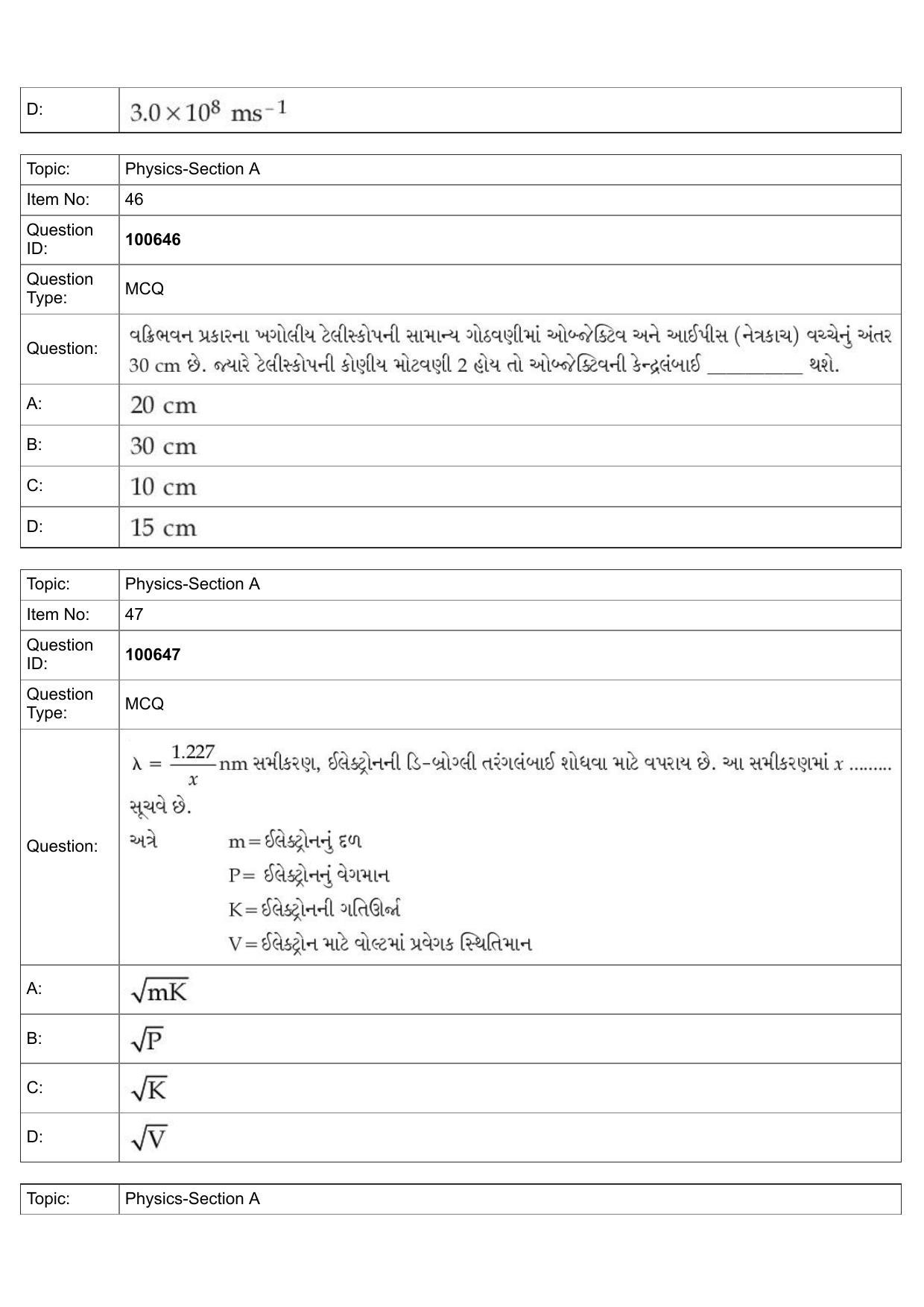 JEE Mains 2022: BTech Gujarati (Shift 1) 28-07-2022 Question Paper - Page 20