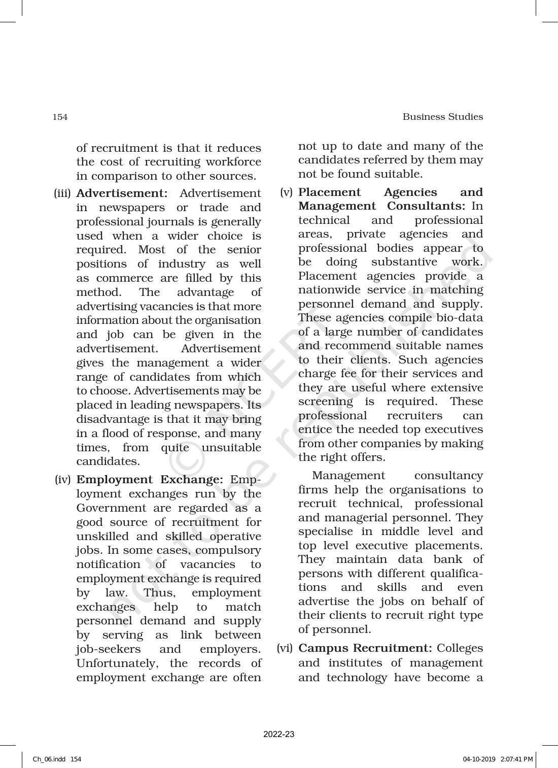 NCERT Book for Class 12 Business Studies Chapter 6 Staffing - Page 14